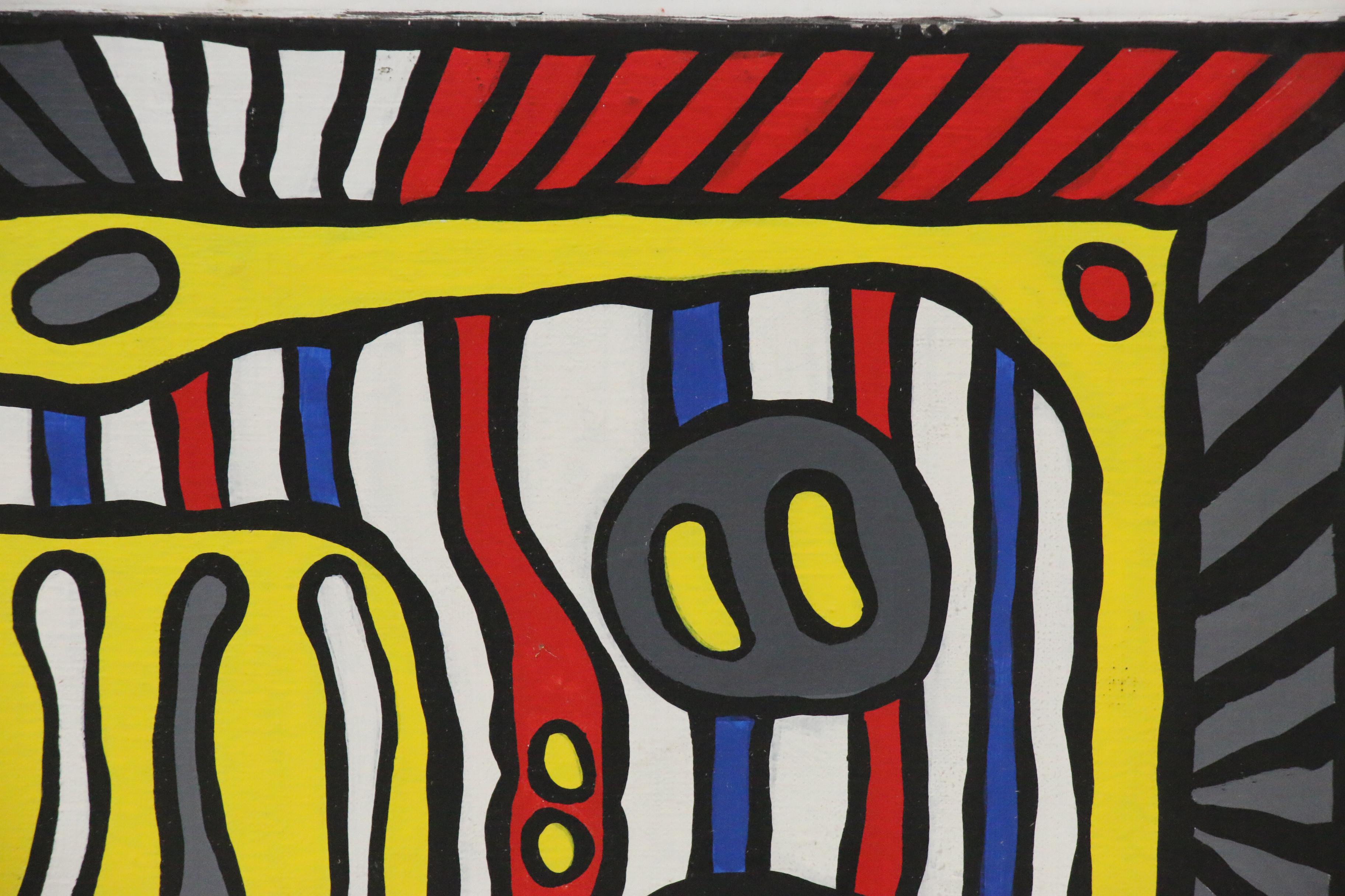 Achillo "Achi" Sullo Flat-Color Abstraction Oil Painting, circa 1969