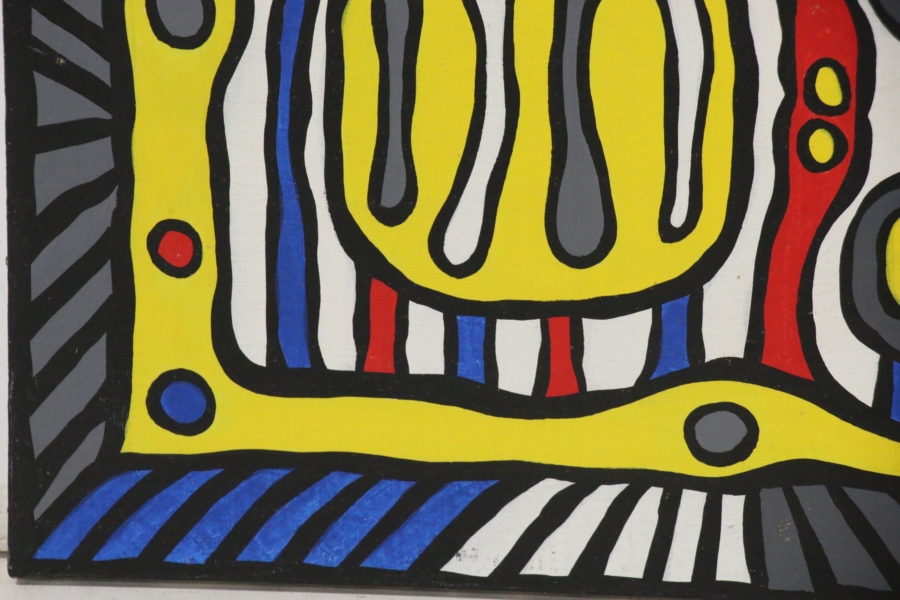 Achillo "Achi" Sullo Flat-Color Abstraction Oil Painting, circa 1969