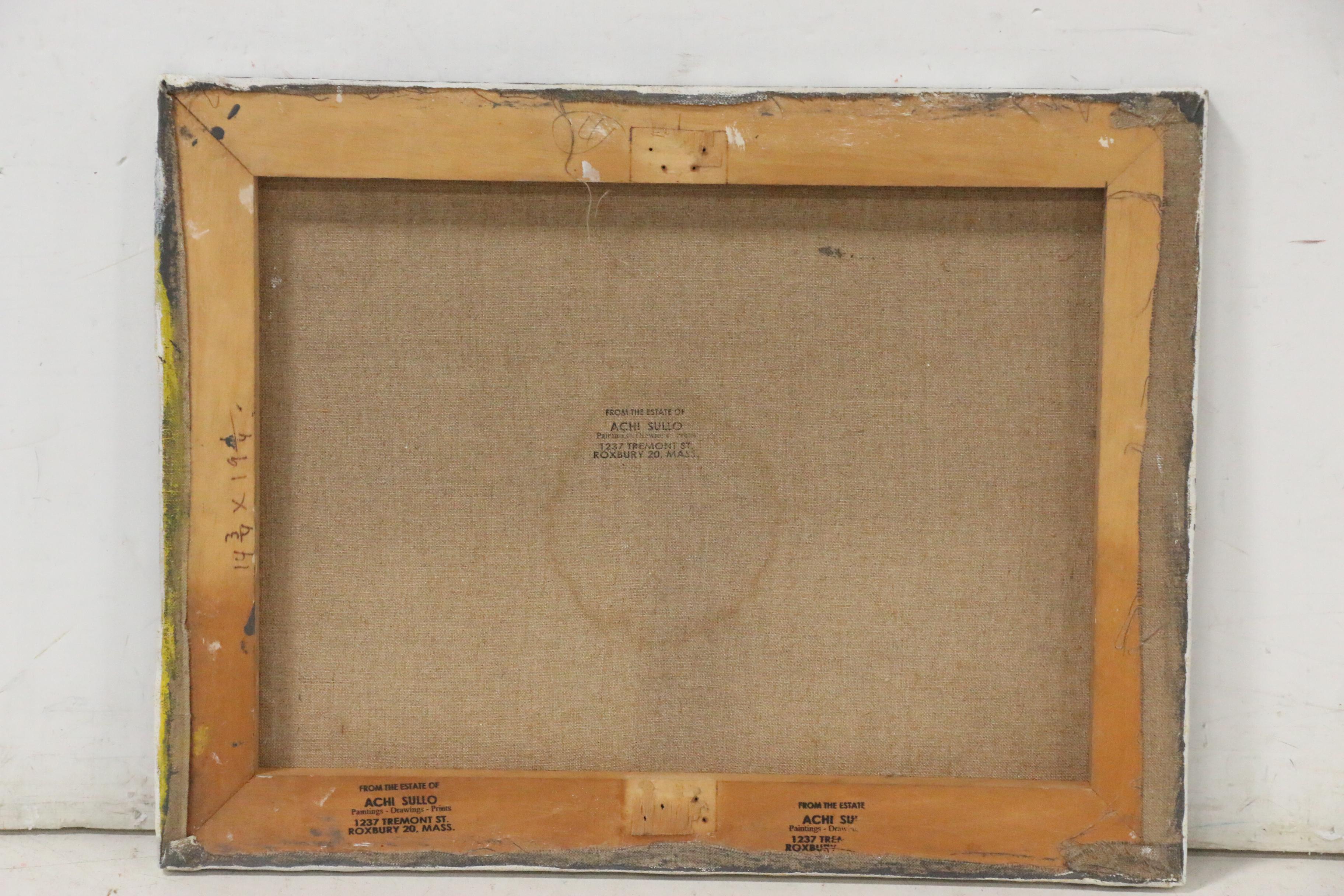 Achillo "Achi" Sullo Flat-Color Abstraction Oil Painting, circa 1969