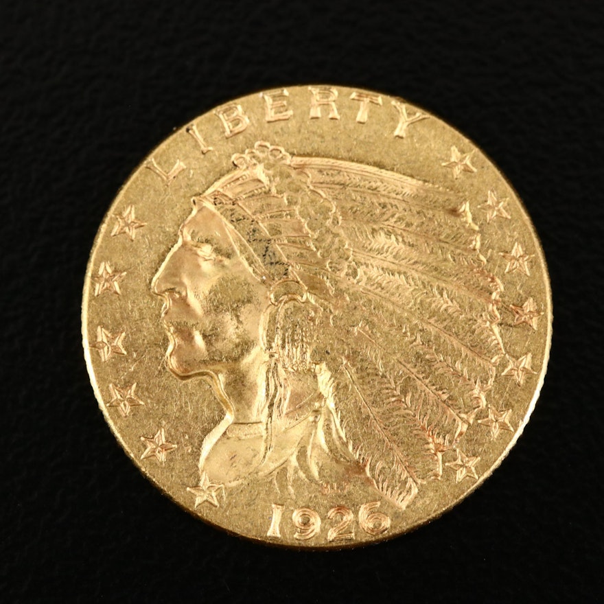 1926 Indian Head $2.50 Gold Quarter Eagle Coin