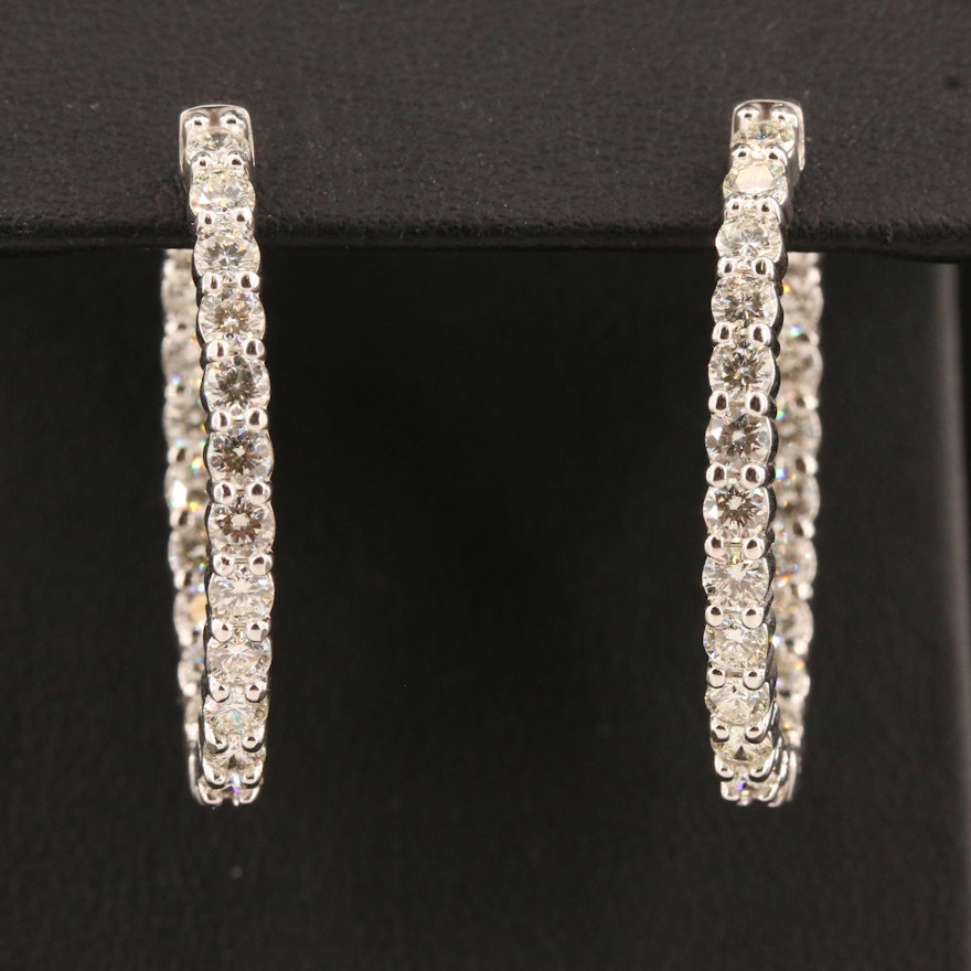 14K 3.15 CTW Diamond Inside-Out Hoop Earrings