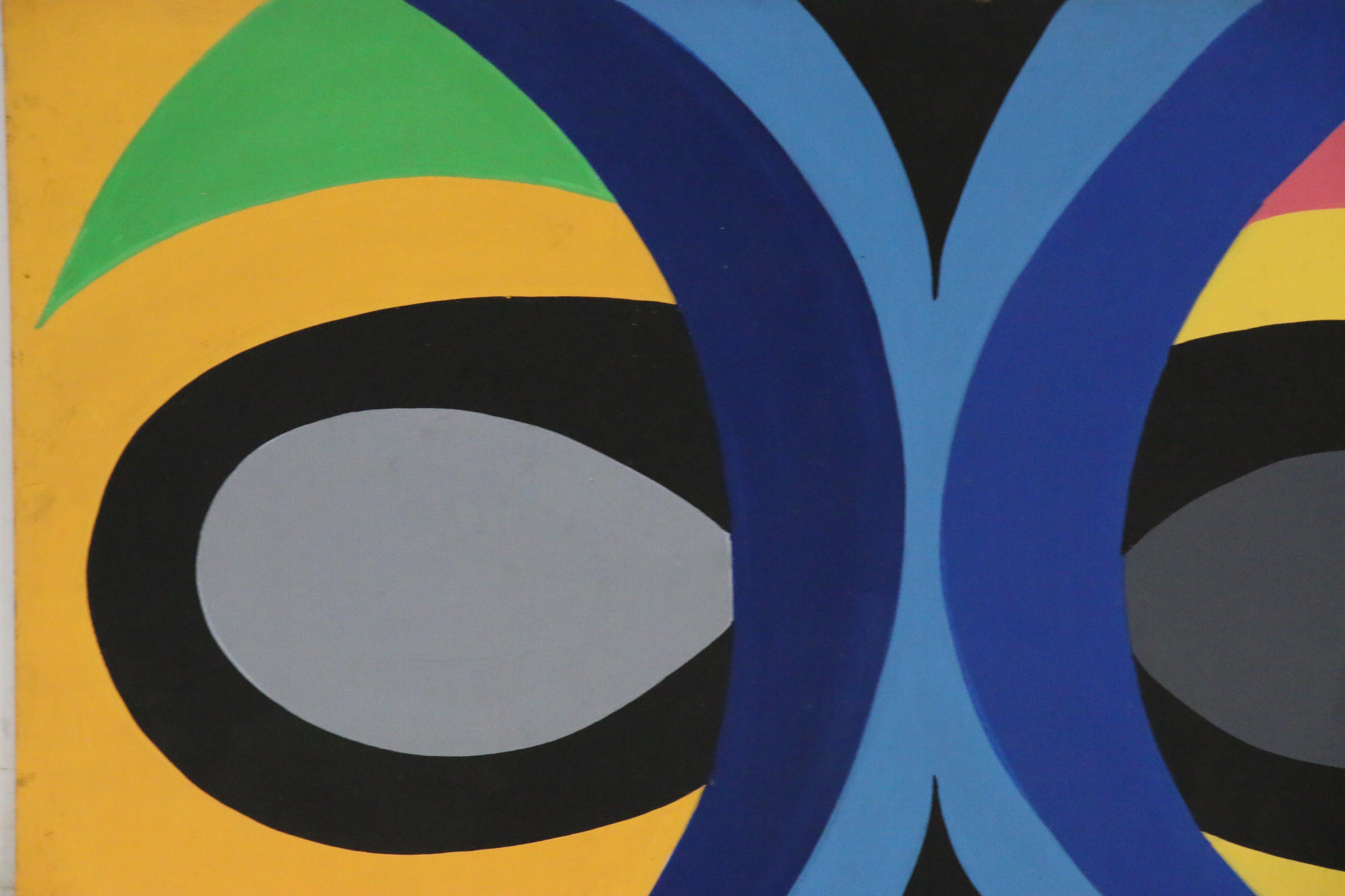 Achillo “Achi” Sullo Flat-Color Abstraction Oil Painting, circa 1972