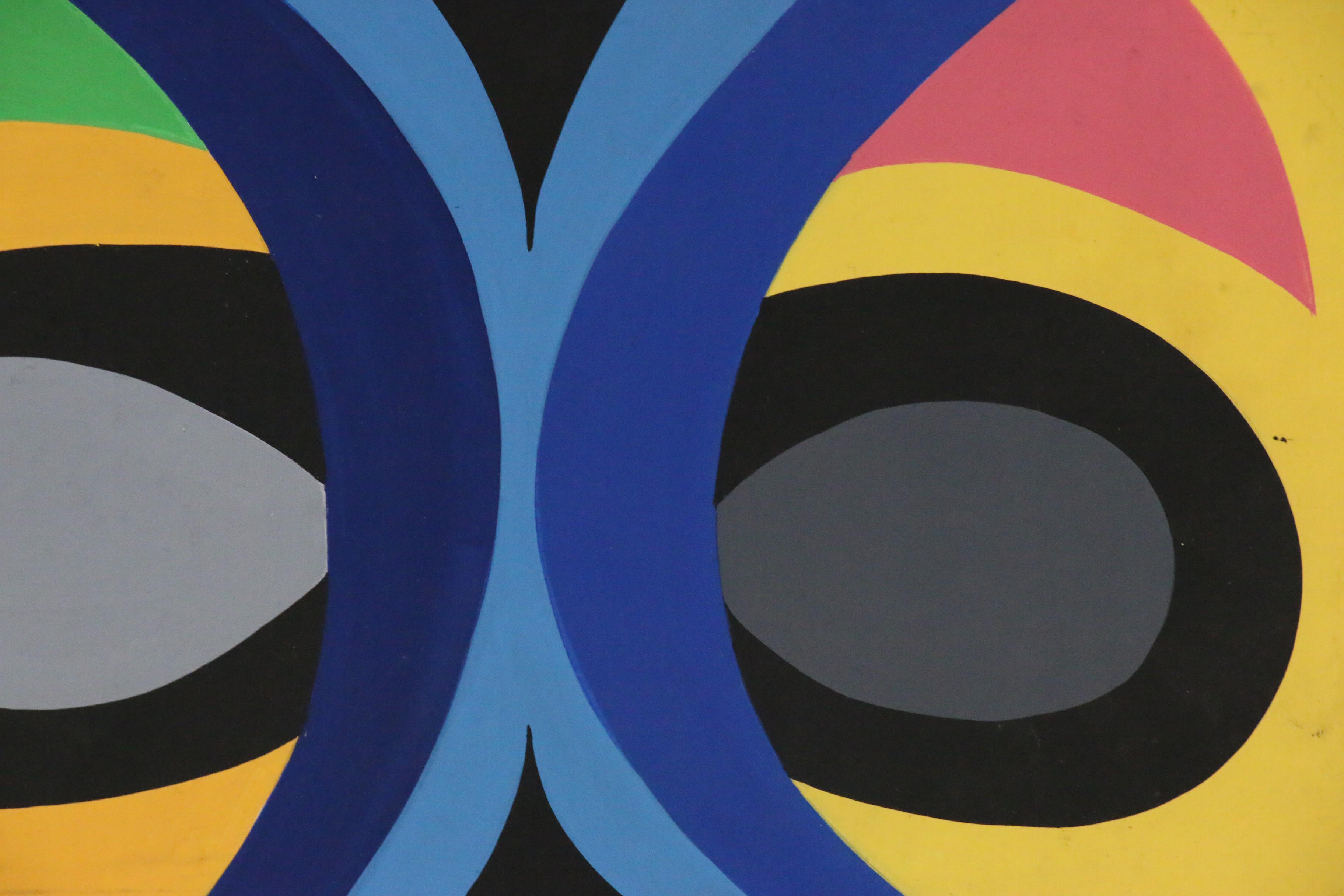 Achillo “Achi” Sullo Flat-Color Abstraction Oil Painting, circa 1972