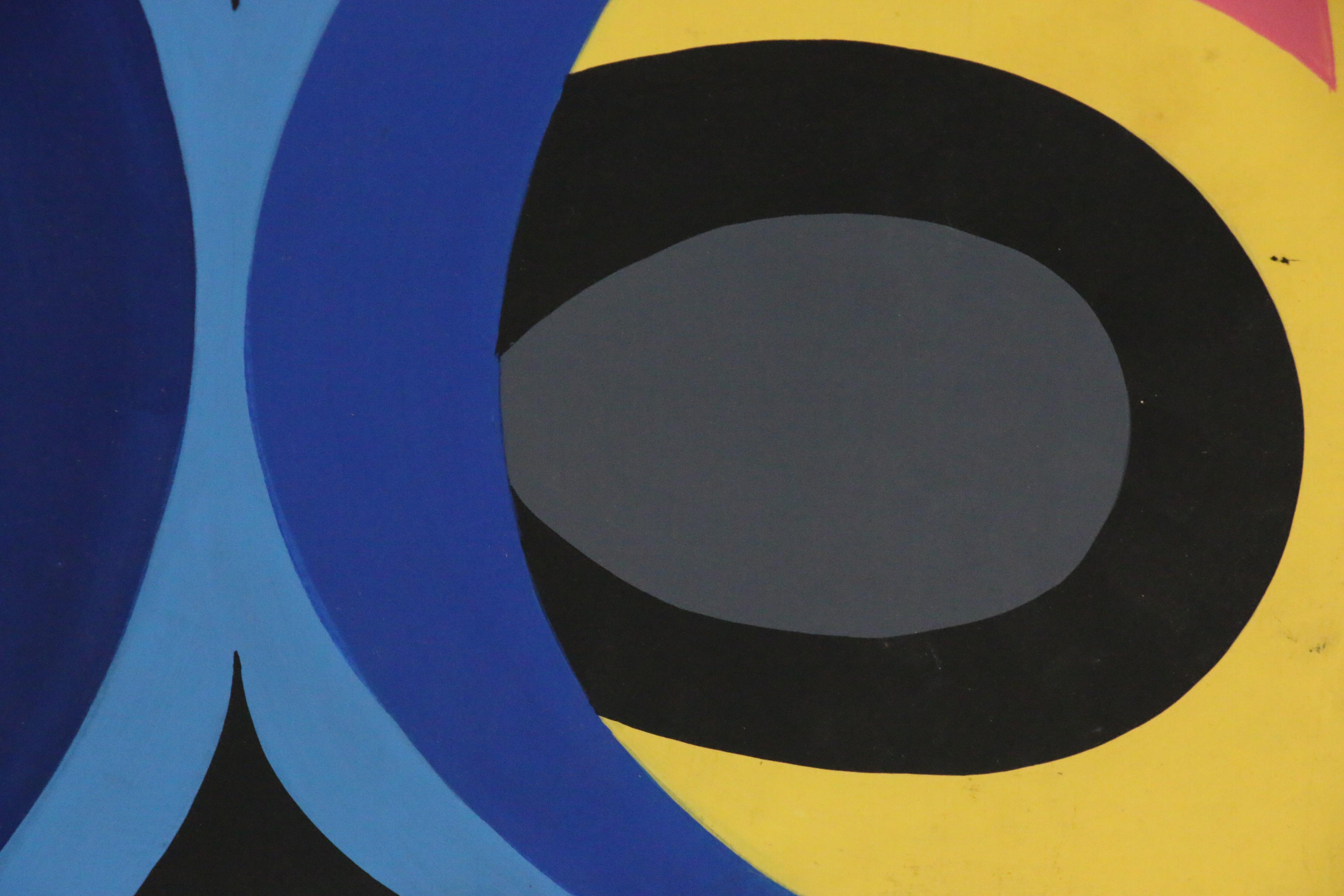 Achillo “Achi” Sullo Flat-Color Abstraction Oil Painting, circa 1972