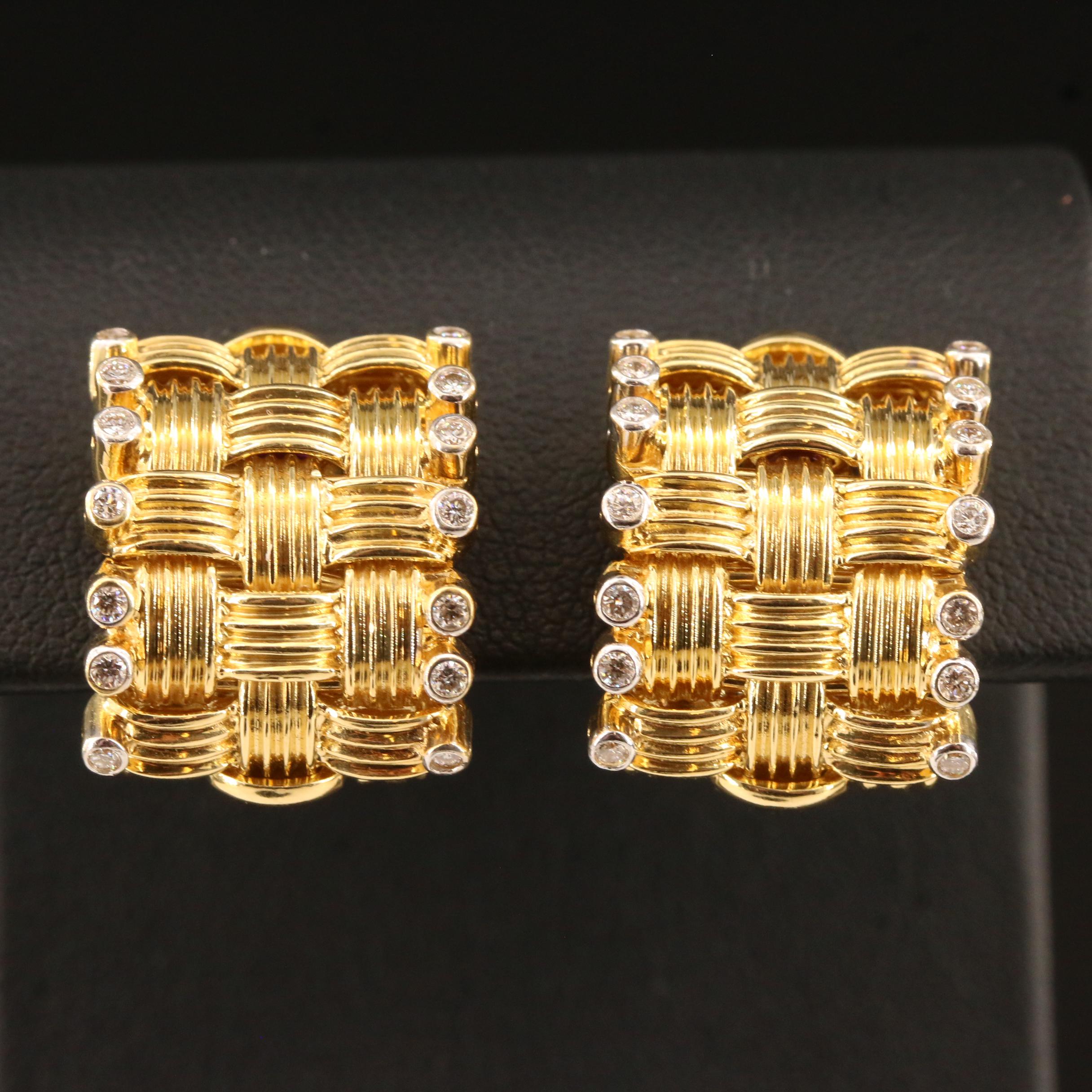 Roberto Coin 18K Woven 'Appassionata' Diamond Convertible Earrings