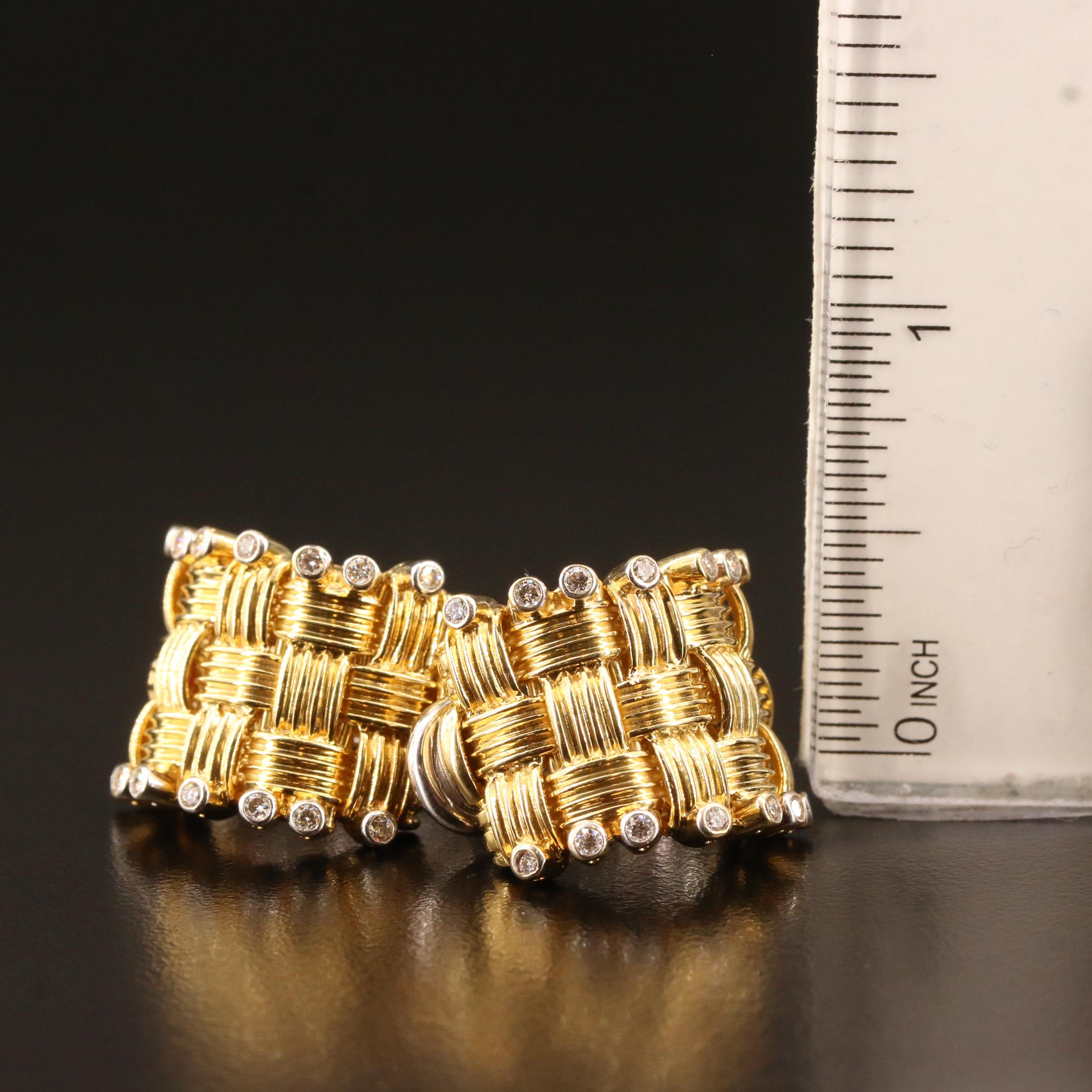 Roberto Coin 18K Woven 'Appassionata' Diamond Convertible Earrings