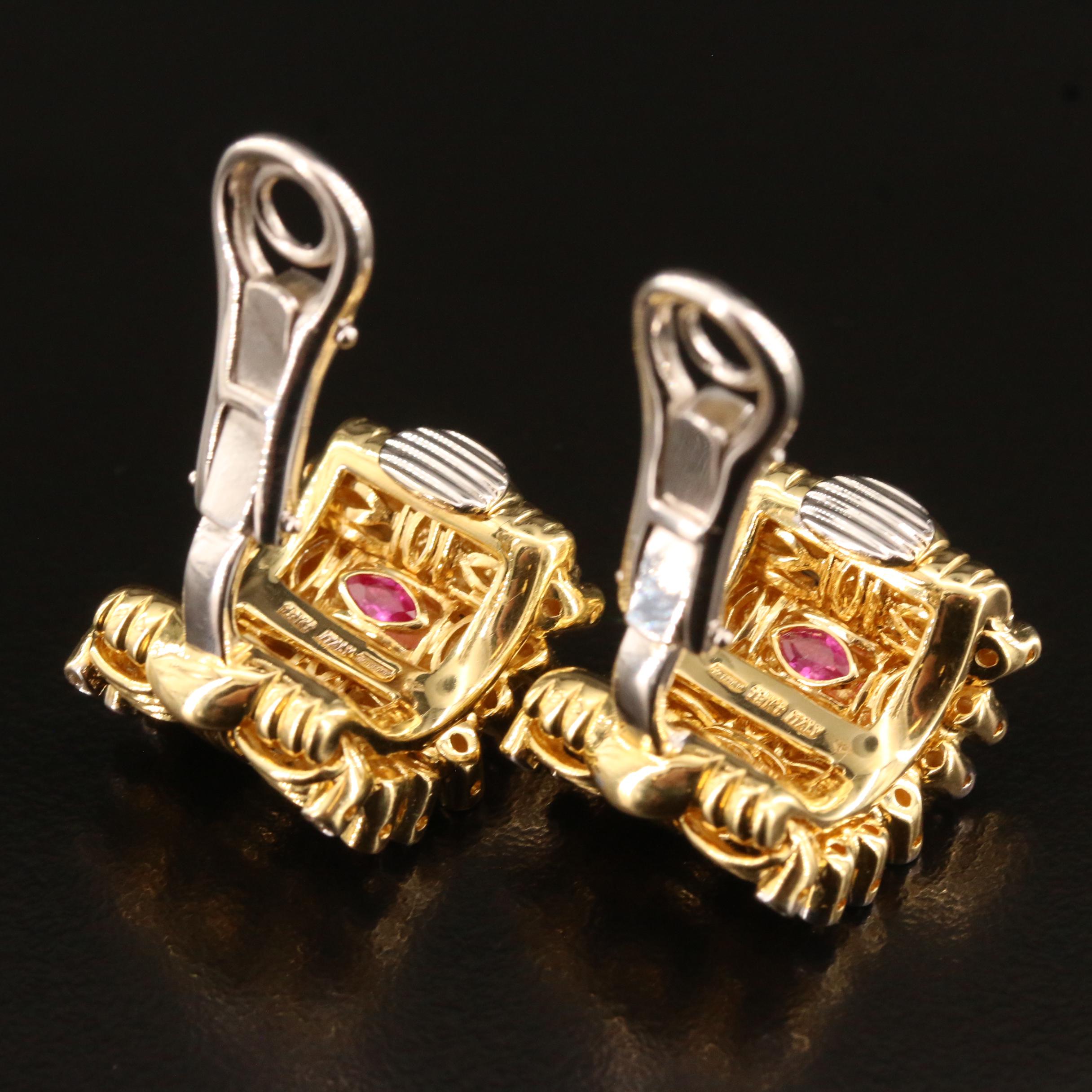 Roberto Coin 18K Woven 'Appassionata' Diamond Convertible Earrings