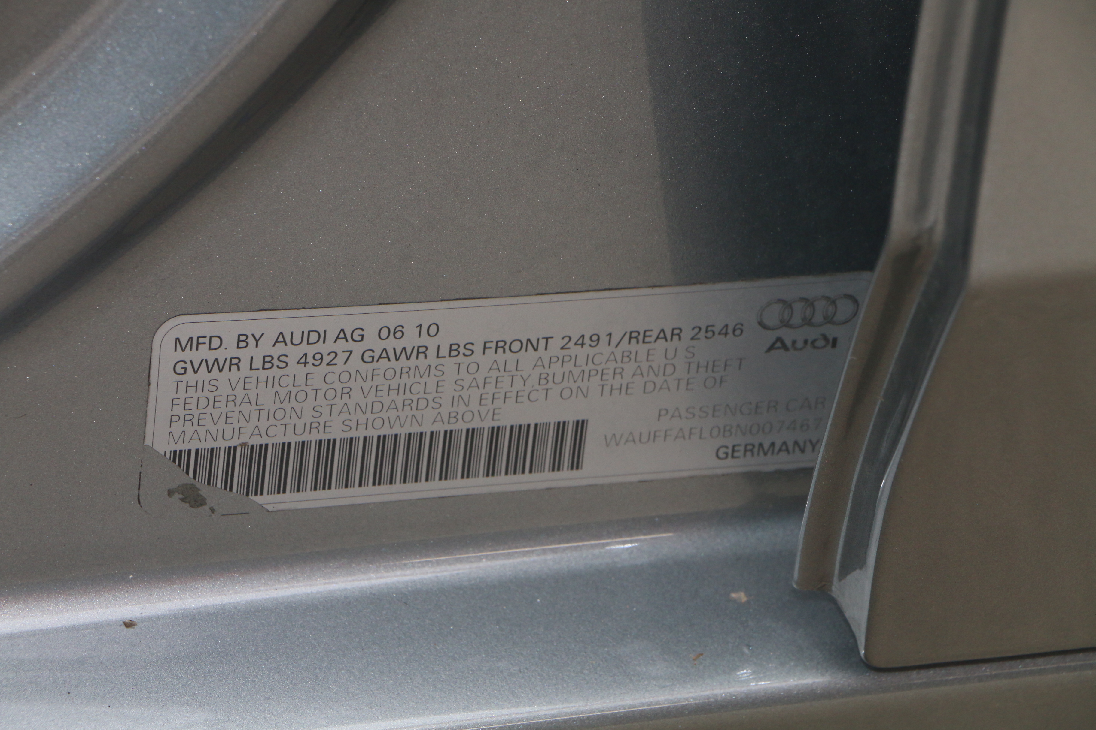 2011 Audi A4 2.0T Quattro Premium Sedan in "Quartz Grey Metallic"