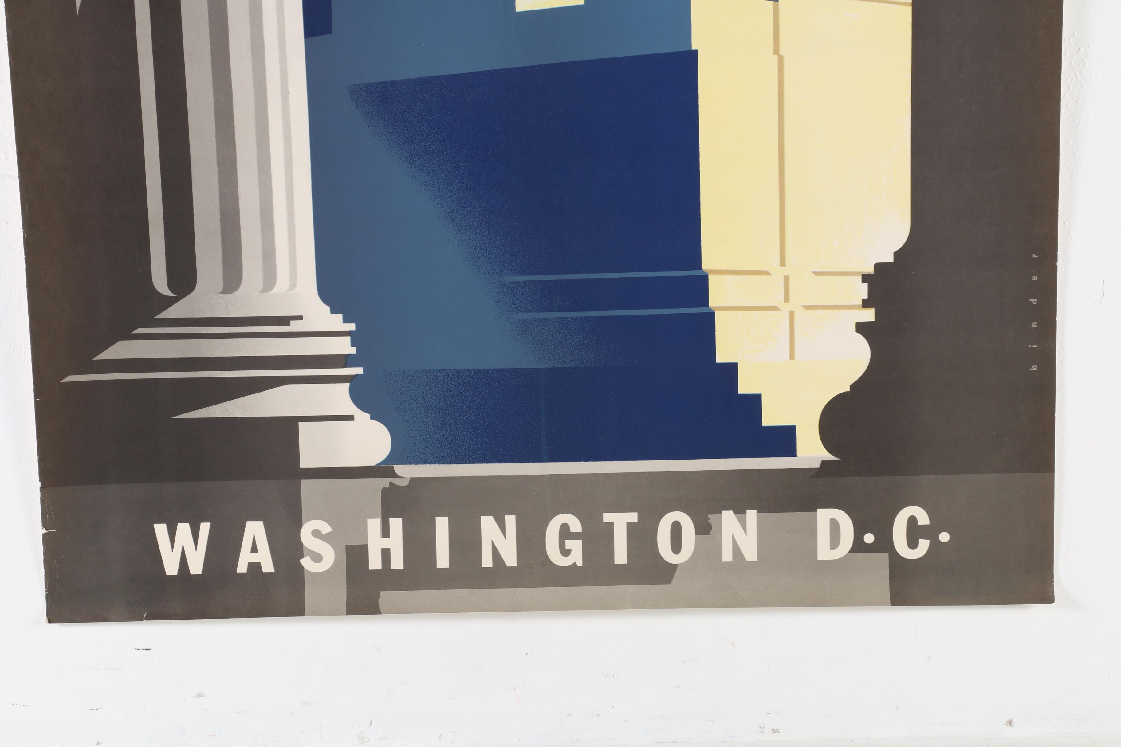 Joseph Binder Washington D.C. Tourism Poster for United Airlines, 1955