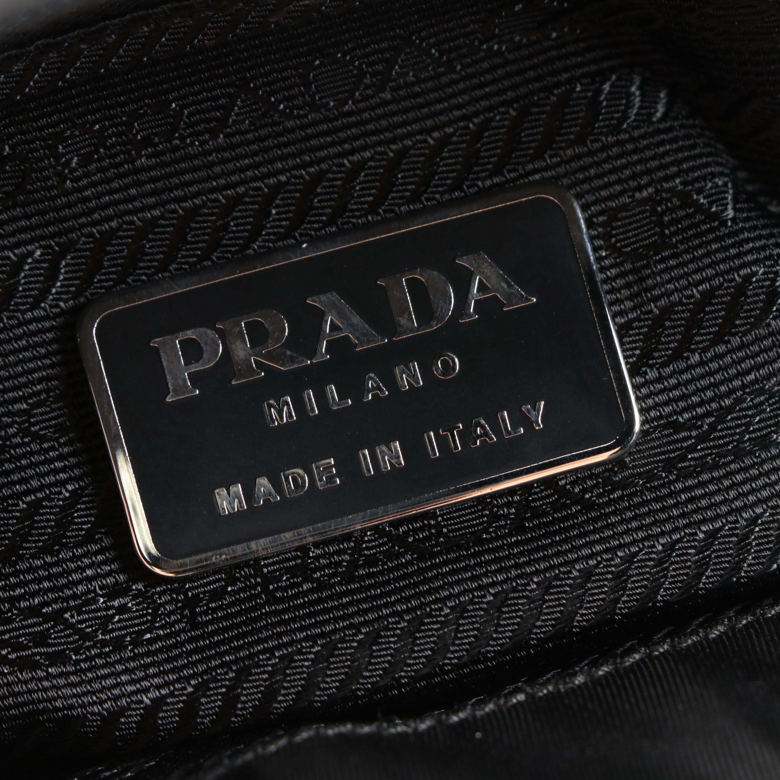 Prada Black Nappa Leather and Nylon Shoulder Bag
