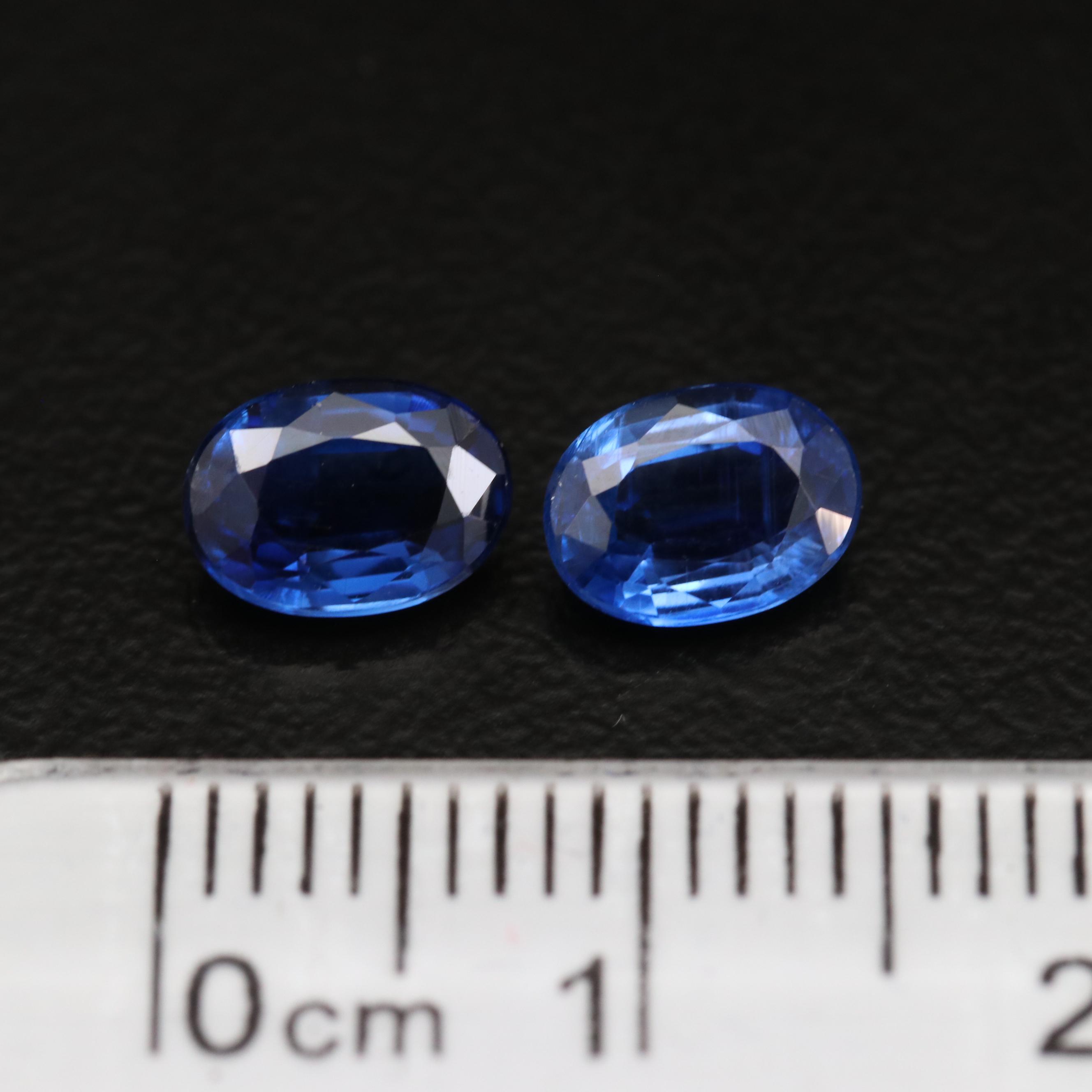 Matched Pair of Loose 1.91 CTW Oval Faceted Kyanites