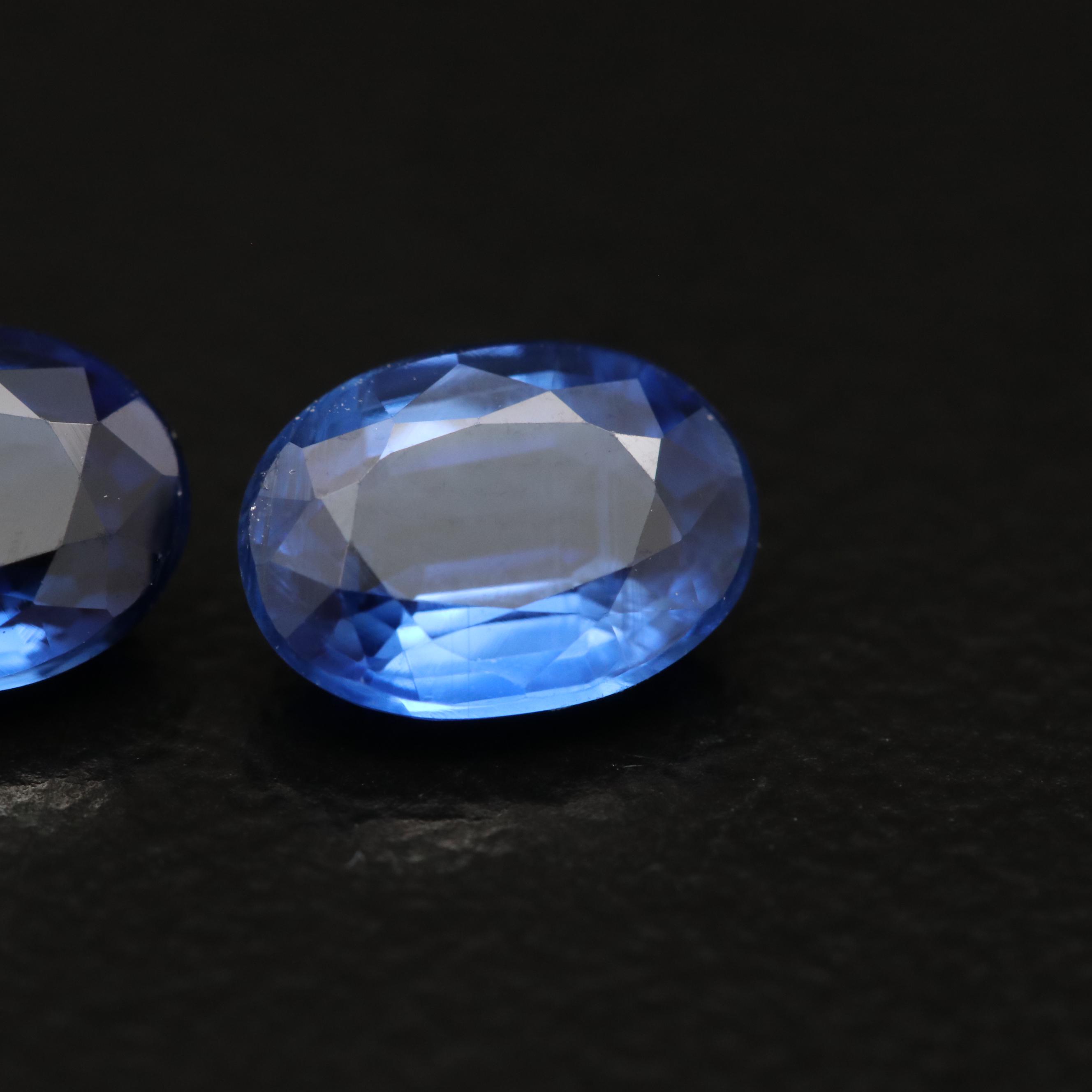 Matched Pair of Loose 1.91 CTW Oval Faceted Kyanites