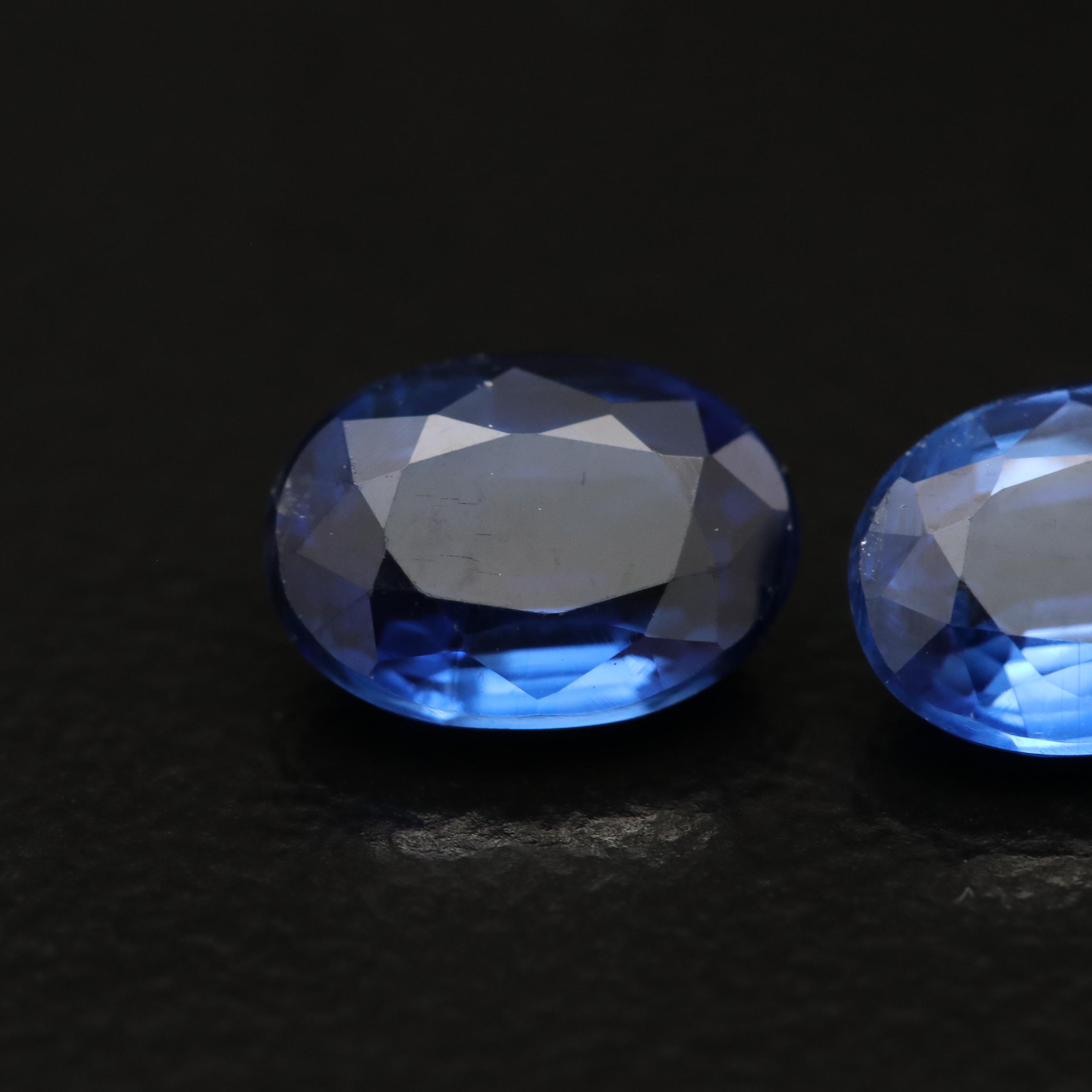 Matched Pair of Loose 1.91 CTW Oval Faceted Kyanites