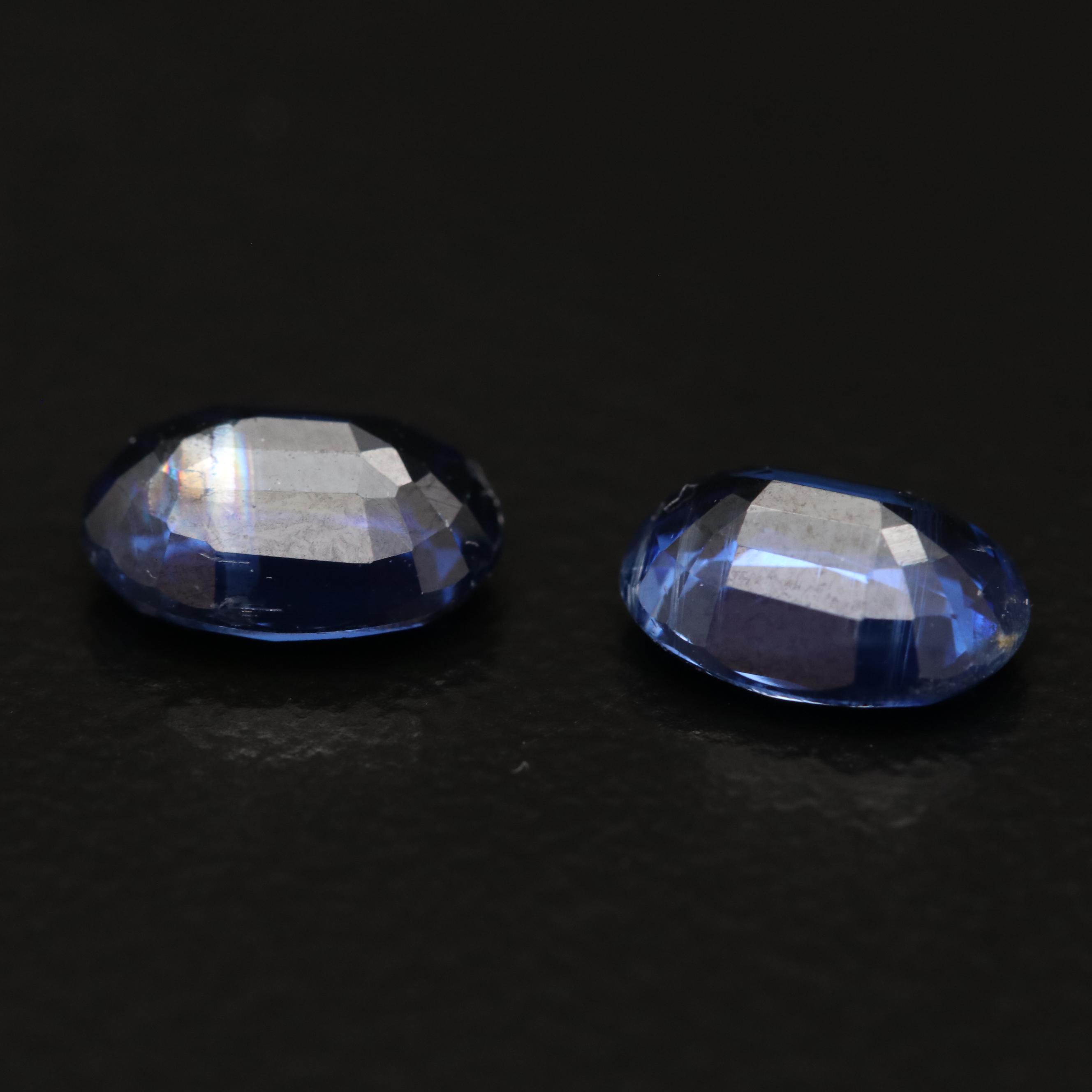Matched Pair of Loose 1.91 CTW Oval Faceted Kyanites