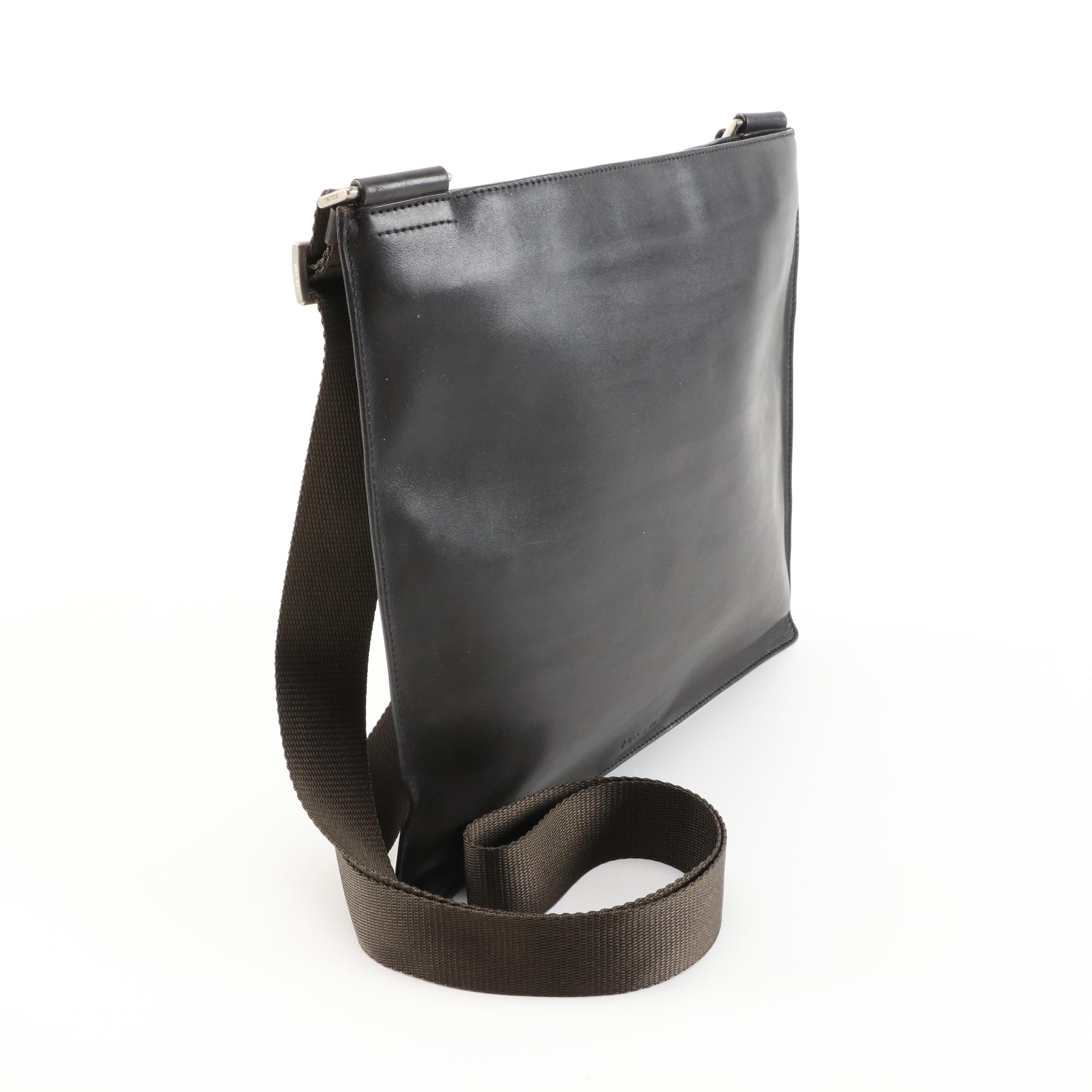 Prada Dark Brown Leather Crossbody