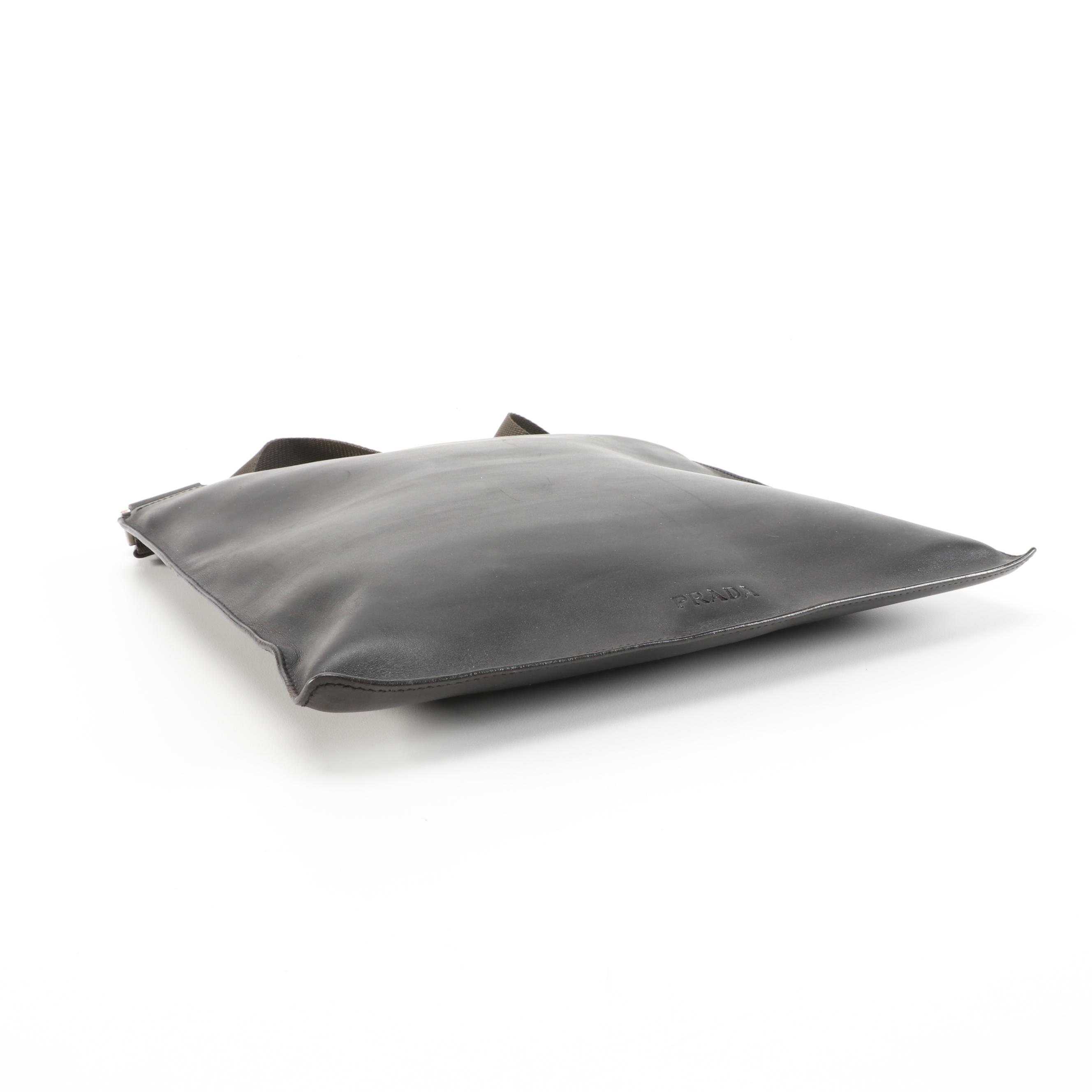 Prada Dark Brown Leather Crossbody