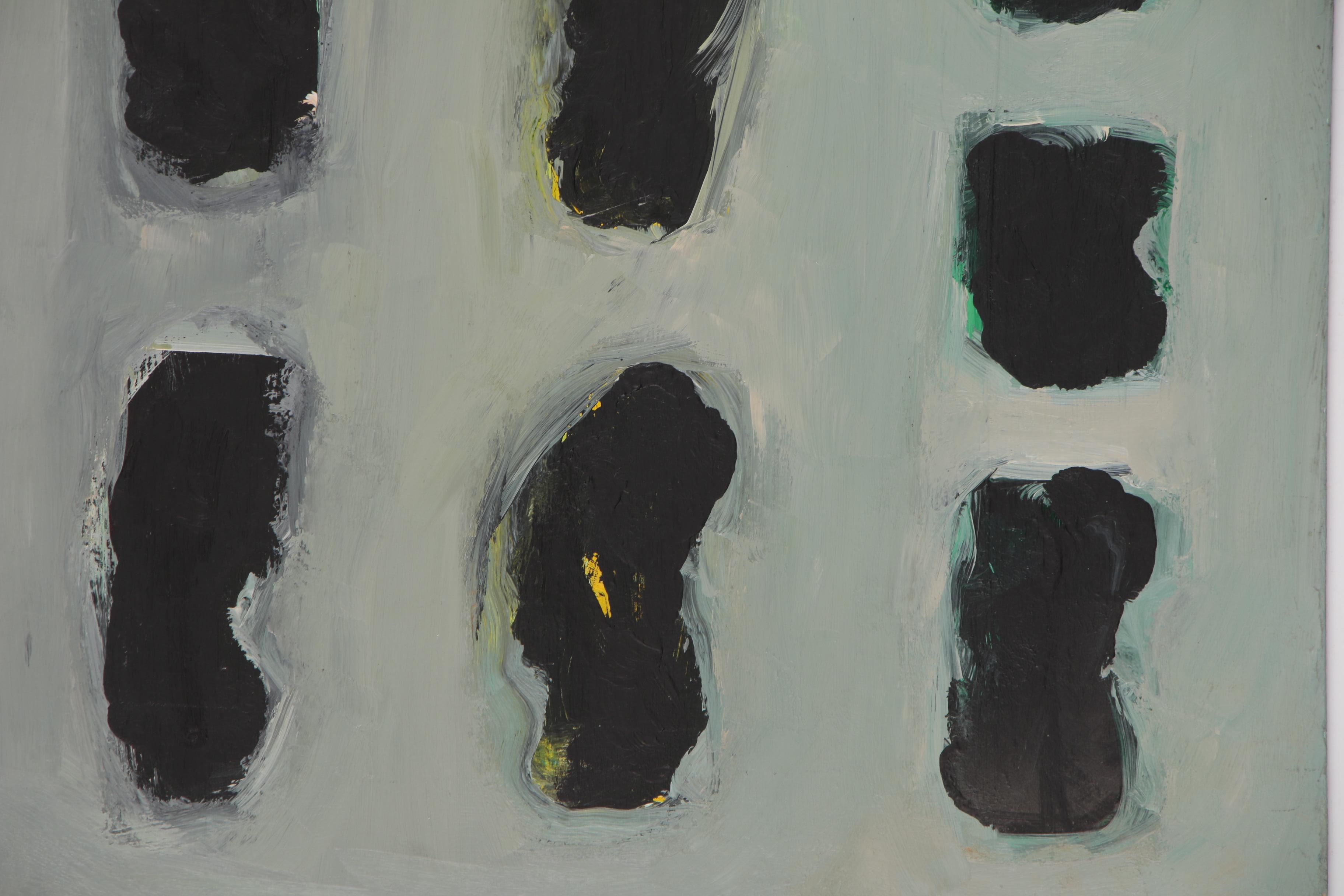 Achi Sullo Abstract Grid Oil Painting, circa 1964