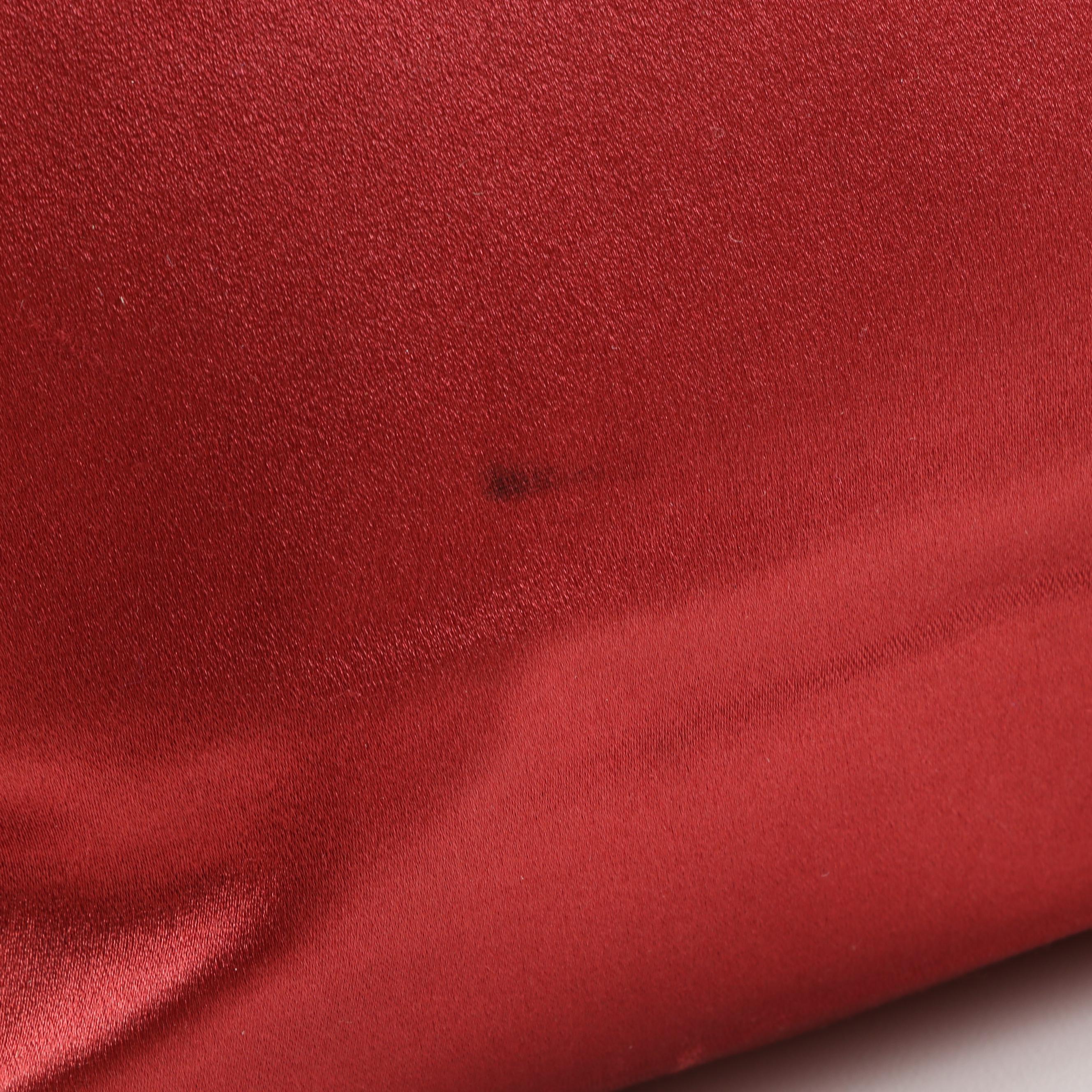 Prada Small Red Satin Tote Bag