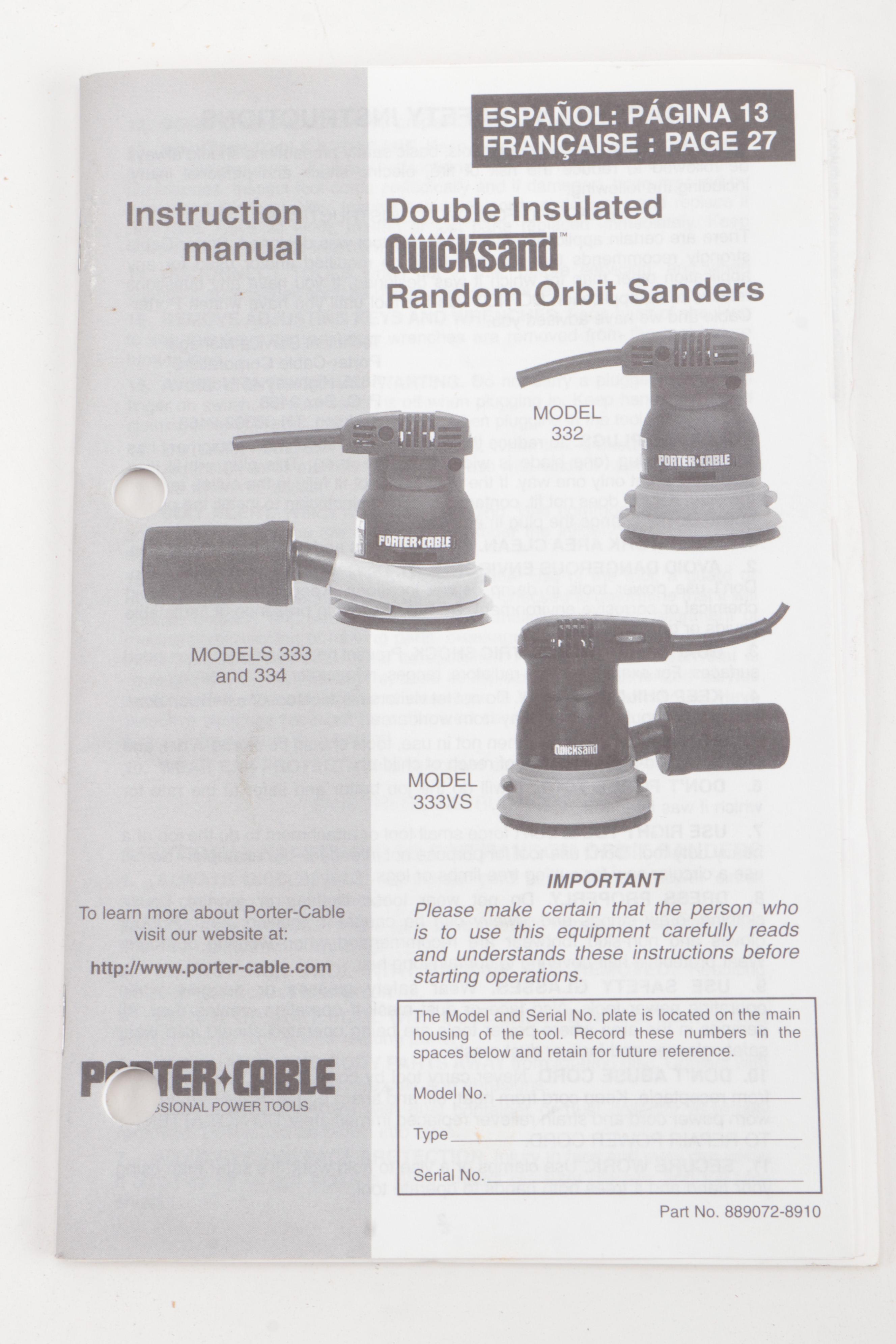 Porter-Cable Orbital Sander and Industrial Jig Saw