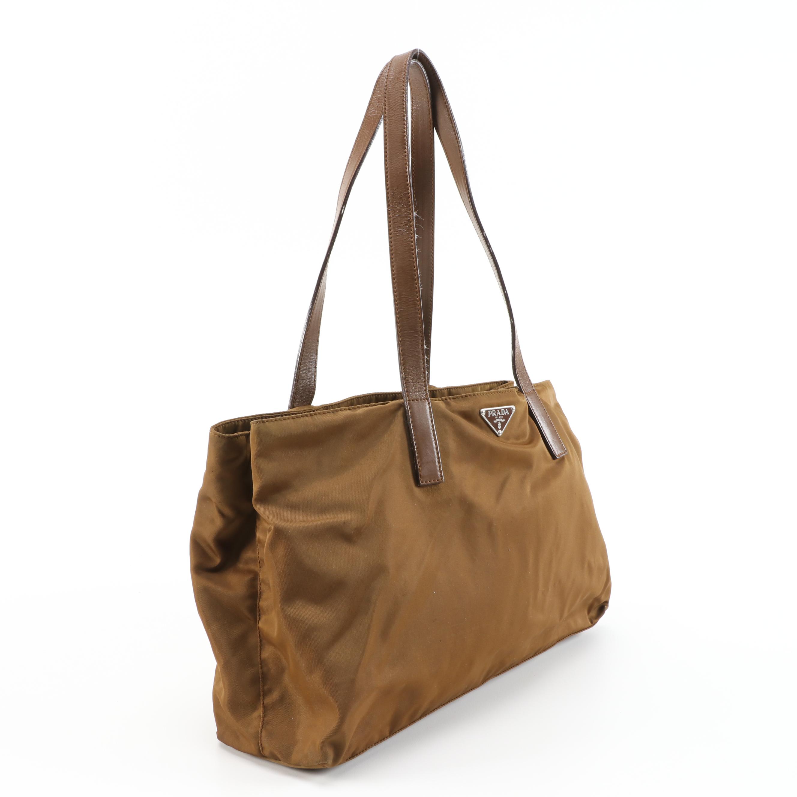 Prada Tessuto Nylon Shoulder Bag in Sughero