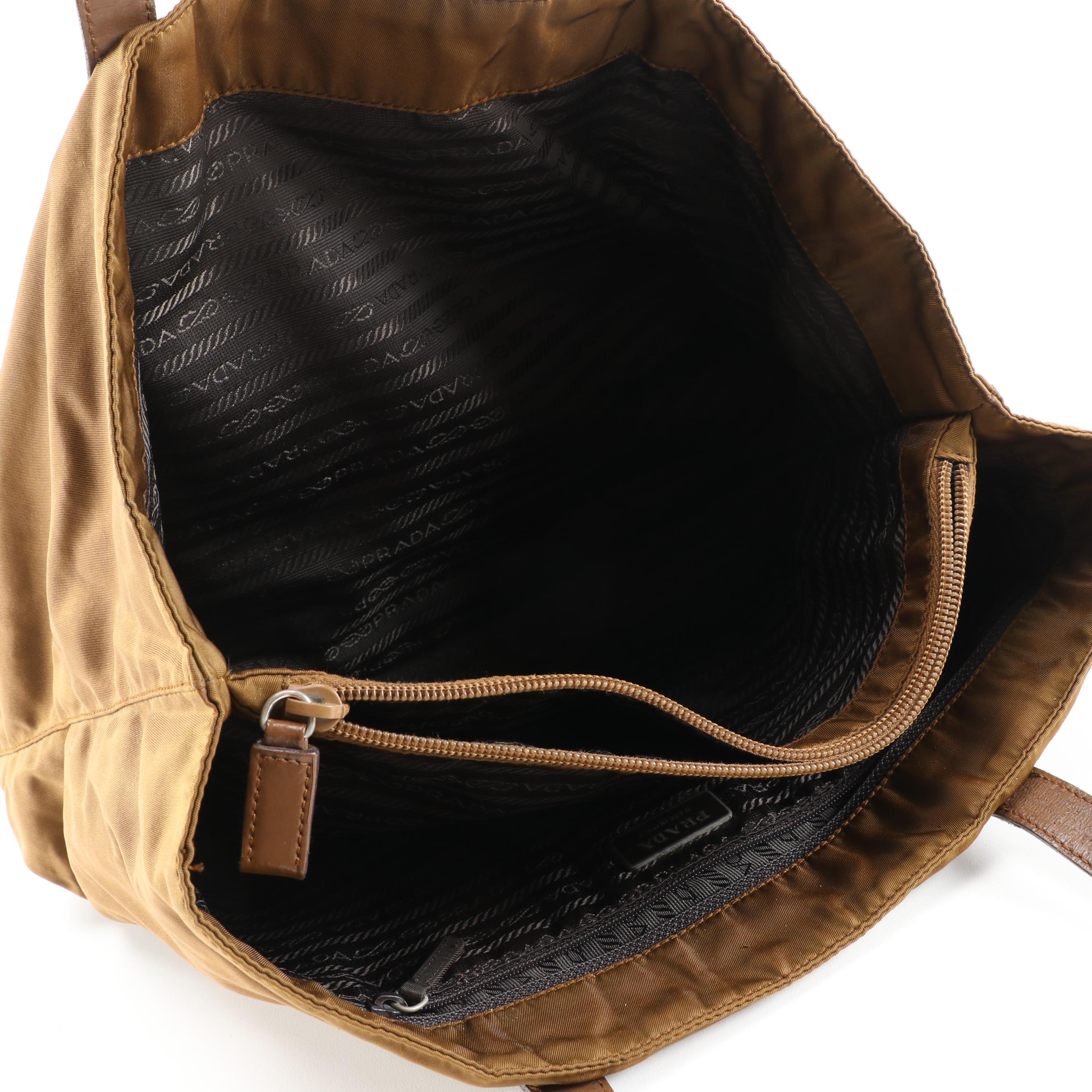 Prada Tessuto Nylon Shoulder Bag in Sughero