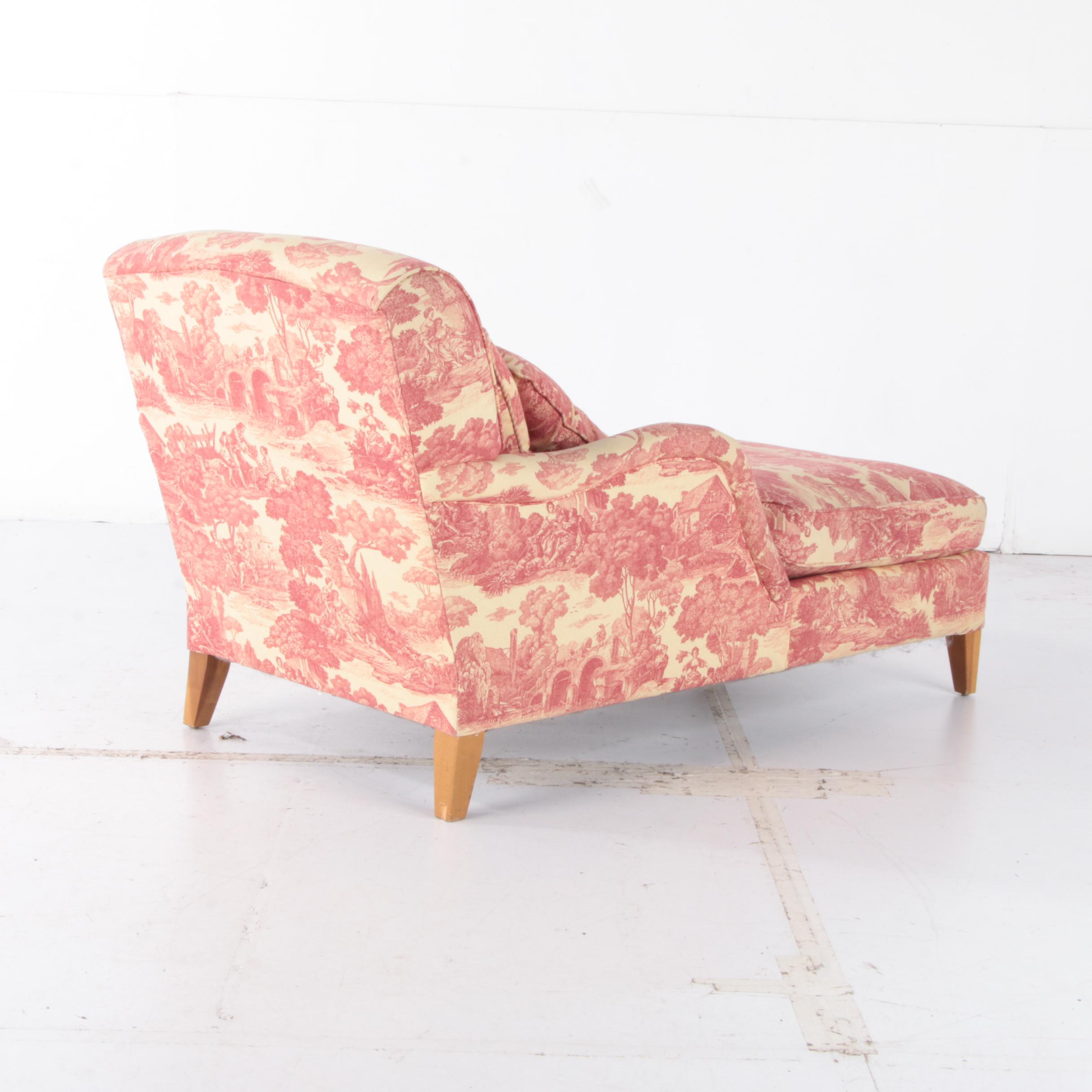 Paladin Industries Toile-Upholstered Chaise Lounge