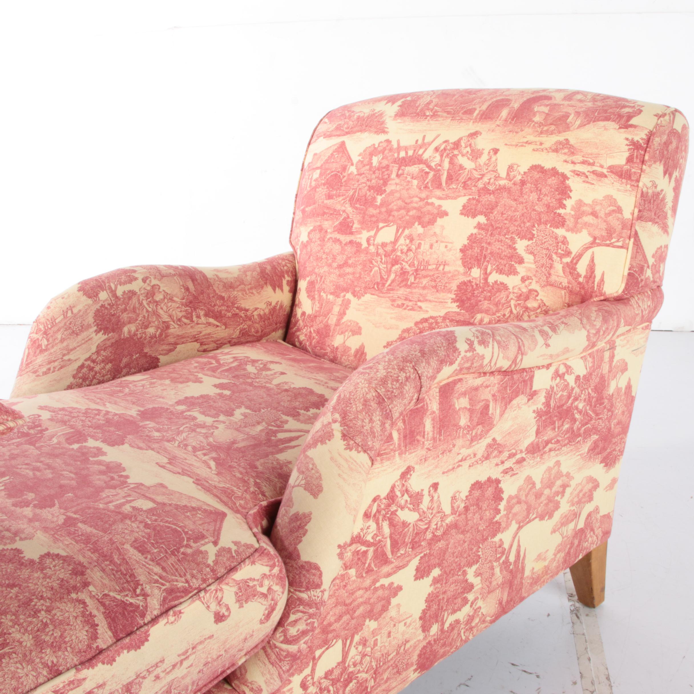 Paladin Industries Toile-Upholstered Chaise Lounge