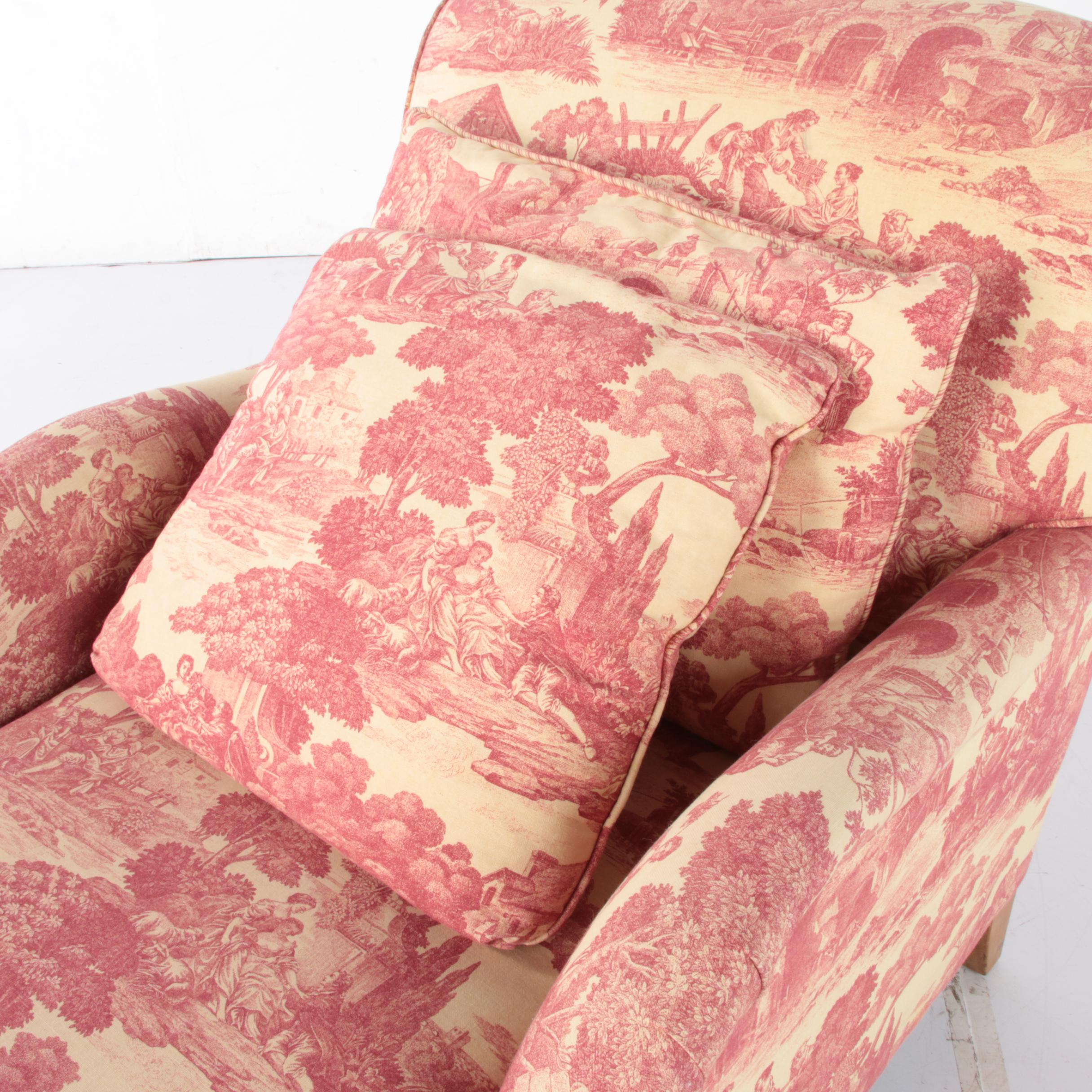 Paladin Industries Toile-Upholstered Chaise Lounge