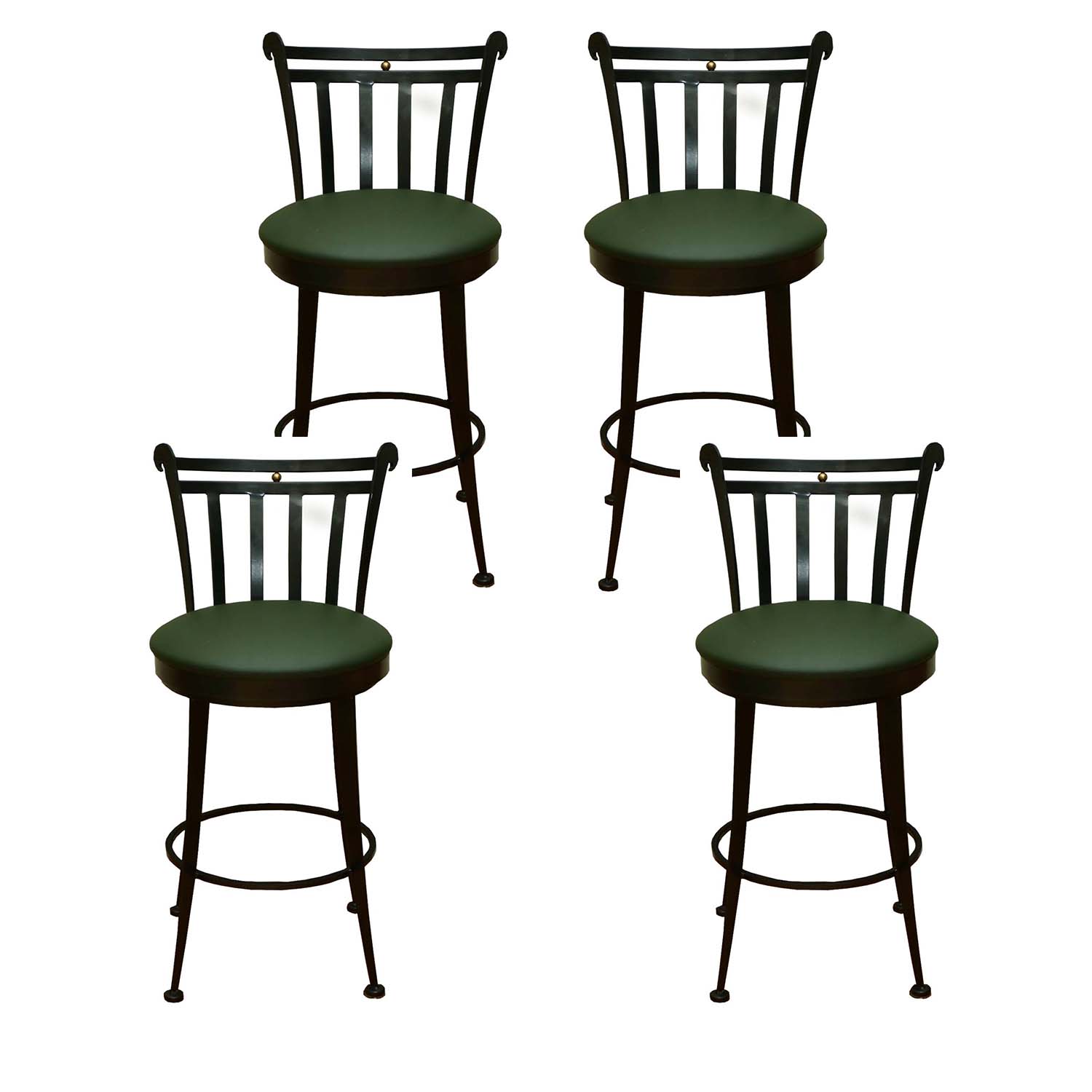 Modern Metal Leather Seat Swivel Counter Stools