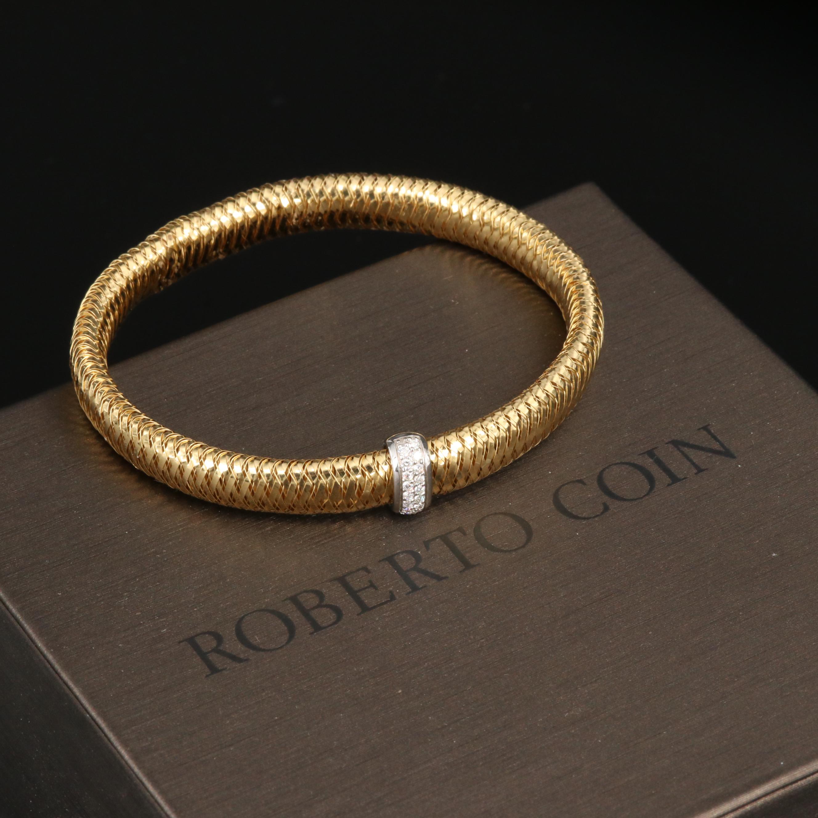 Roberto Coin "Primavera" 18K Diamond Bracelet with Box