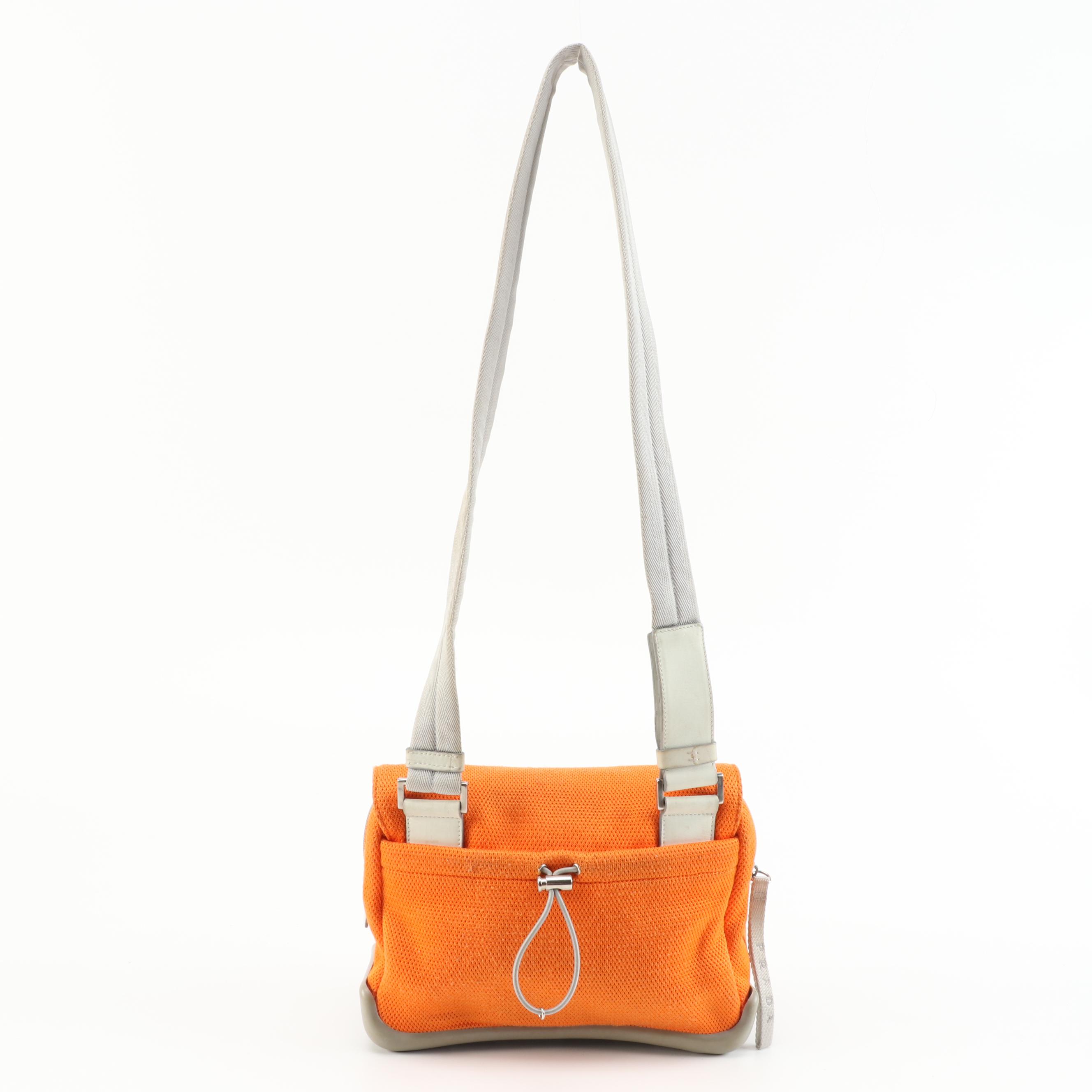 Prada Sport Orange/Gray Front Flap Shoulder Bag