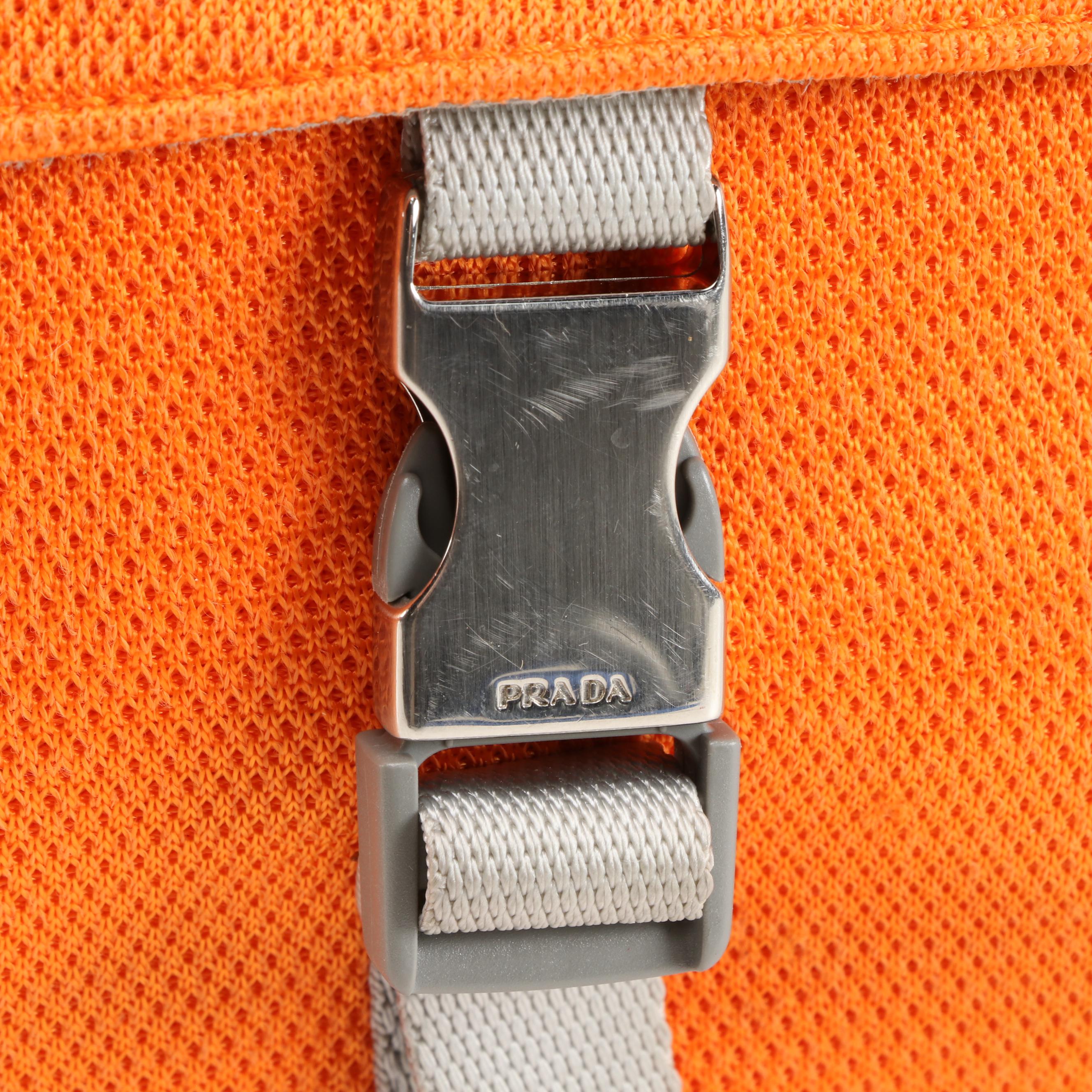 Prada Sport Orange/Gray Front Flap Shoulder Bag