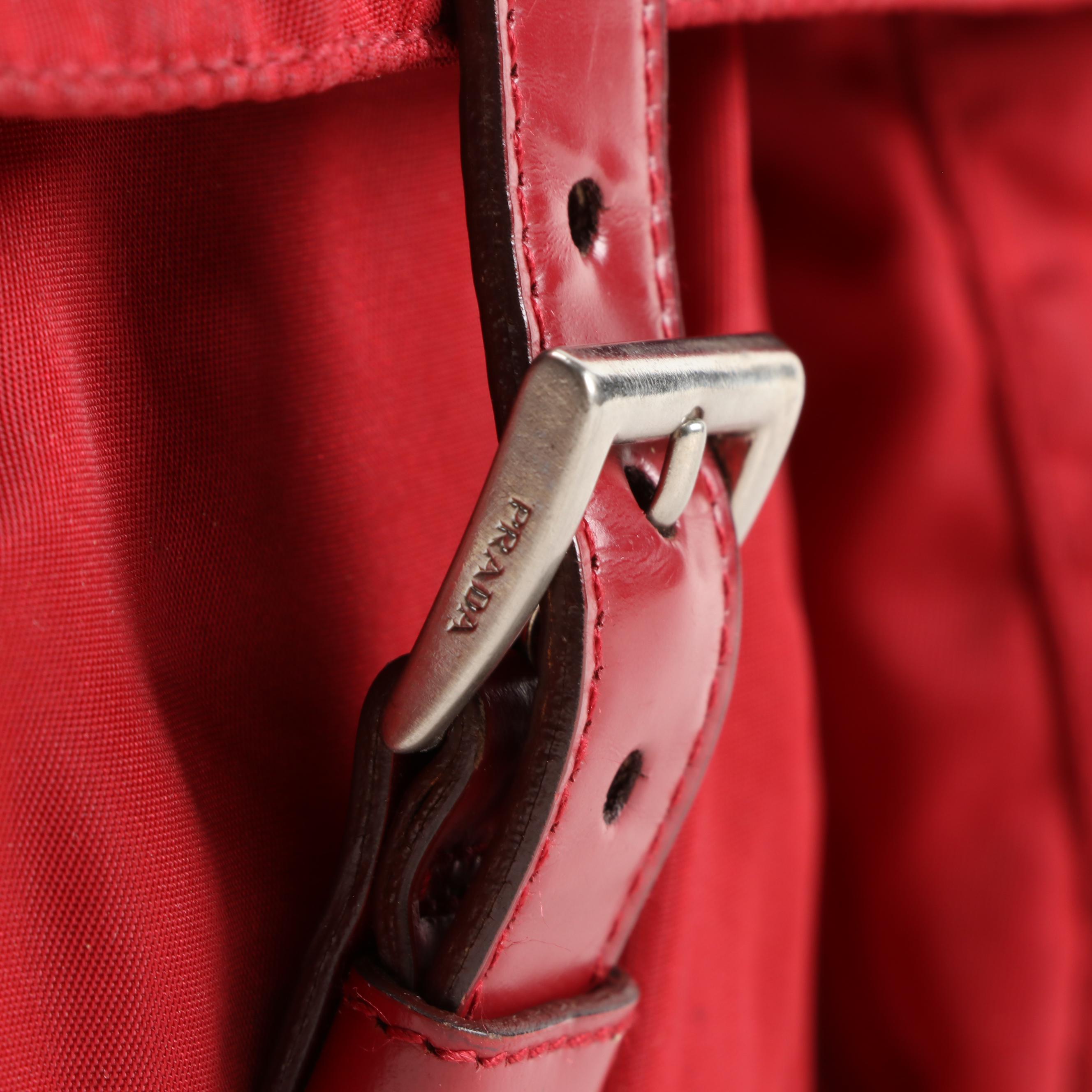 Prada Red Nylon Messenger Bag