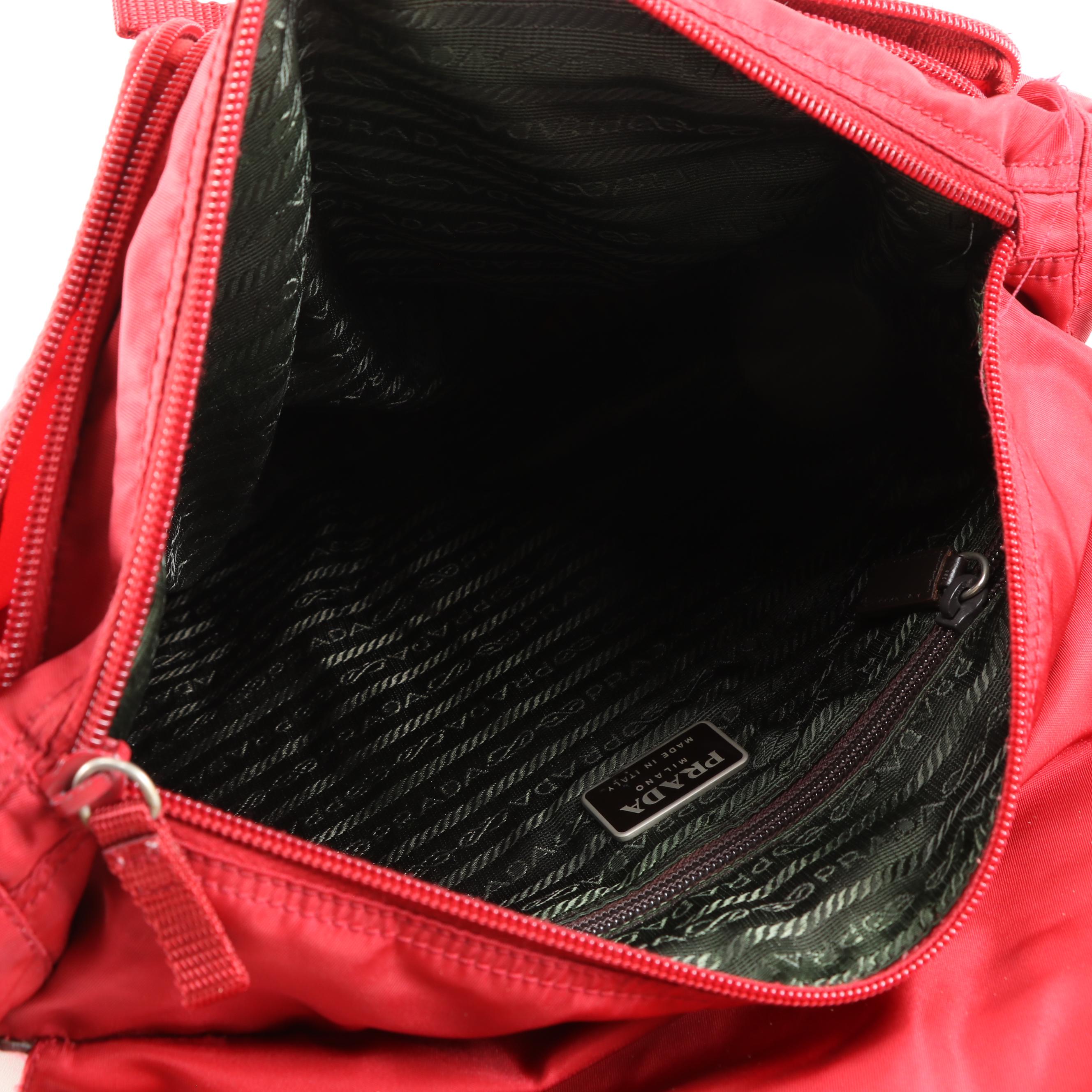 Prada Red Nylon Messenger Bag