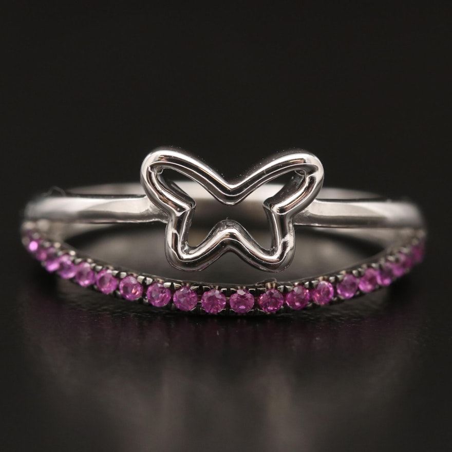 14K Ruby Open Butterfly Ring