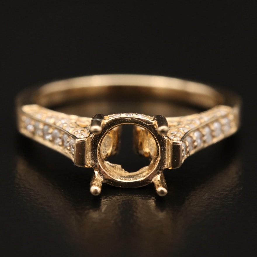 14K Diamond Semi-Mount Ring