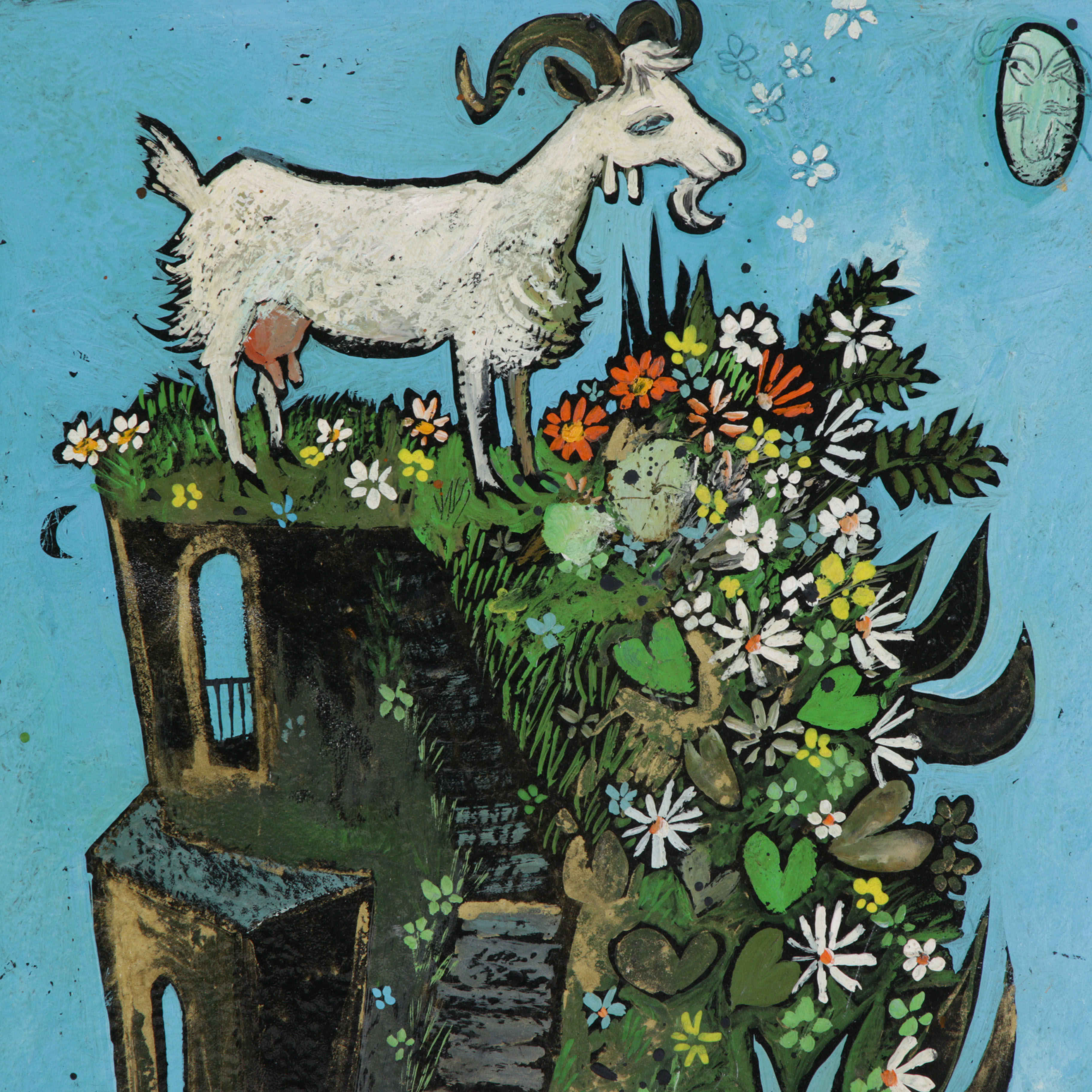 Henry Faulkner Folk Art Oil Painting "Reflections of Alice"