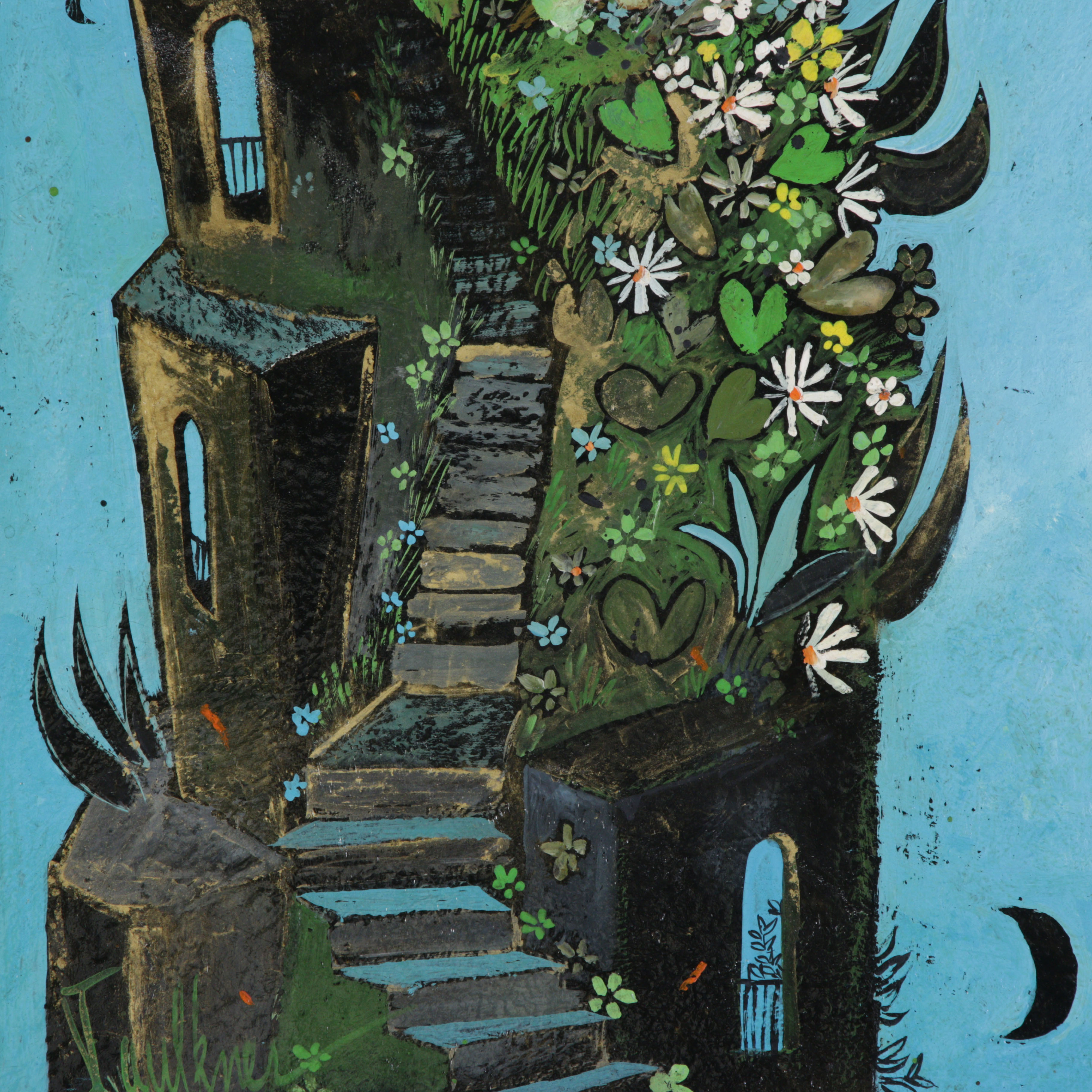 Henry Faulkner Folk Art Oil Painting "Reflections of Alice"