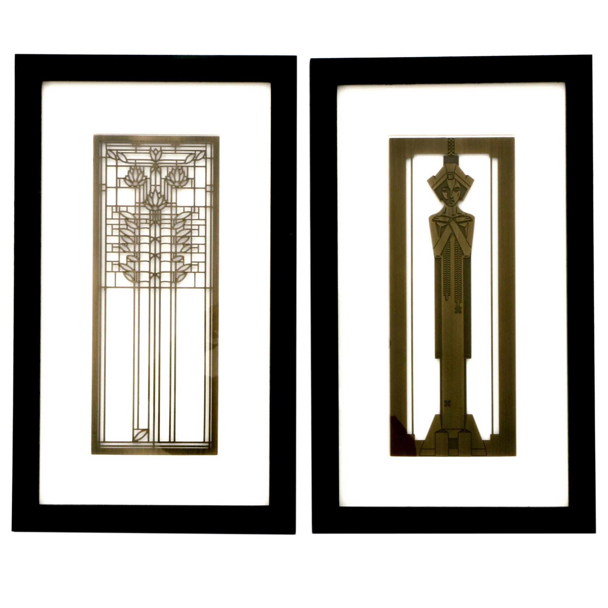 Frank Lloyd Wright Foundation Framed Laser Cut Metal Panels