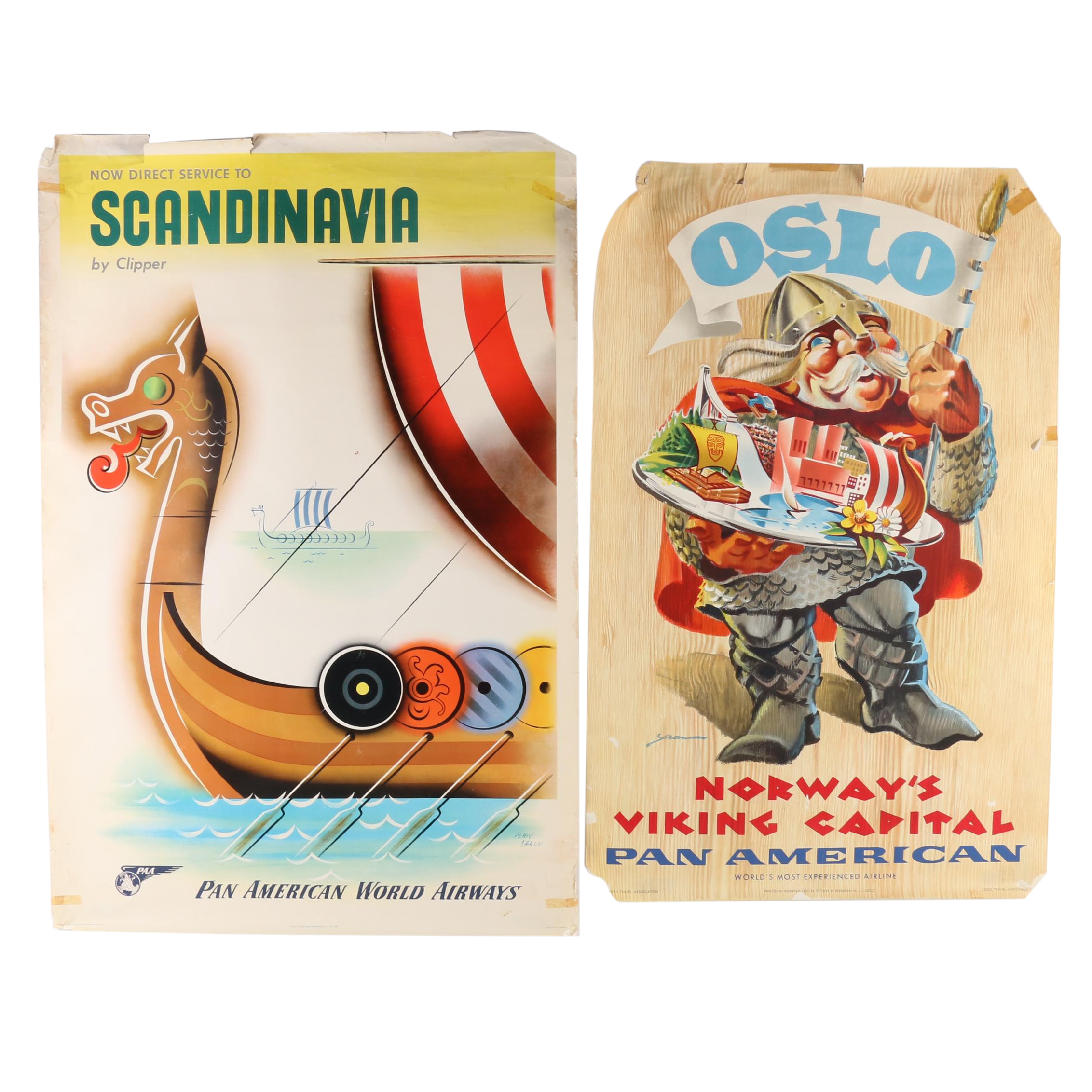 Jean Carlu and Other Scandinavia Travel Posters for Pan American Airlines, 1950s