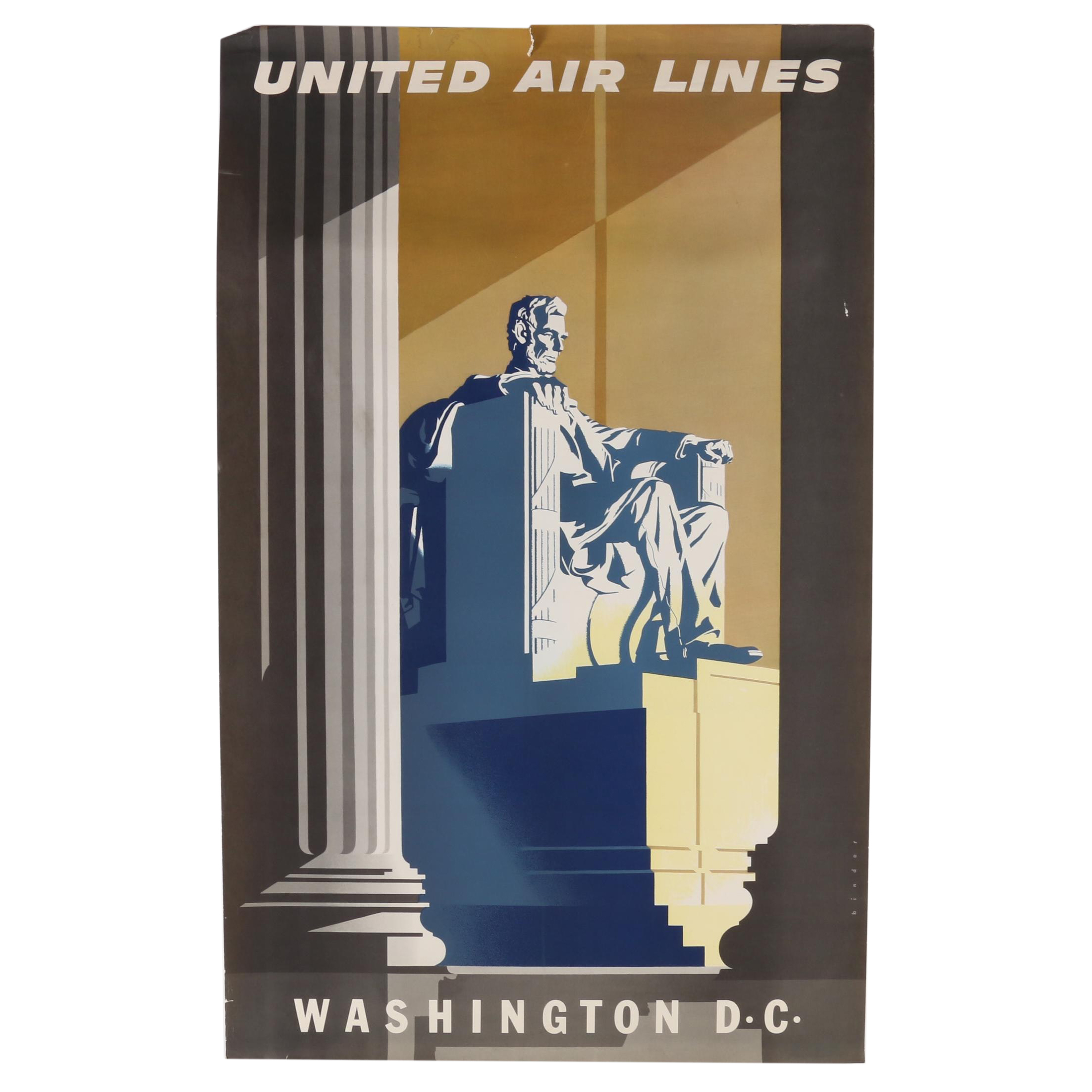 Joseph Binder Washington D.C. Tourism Poster for United Airlines, 1955