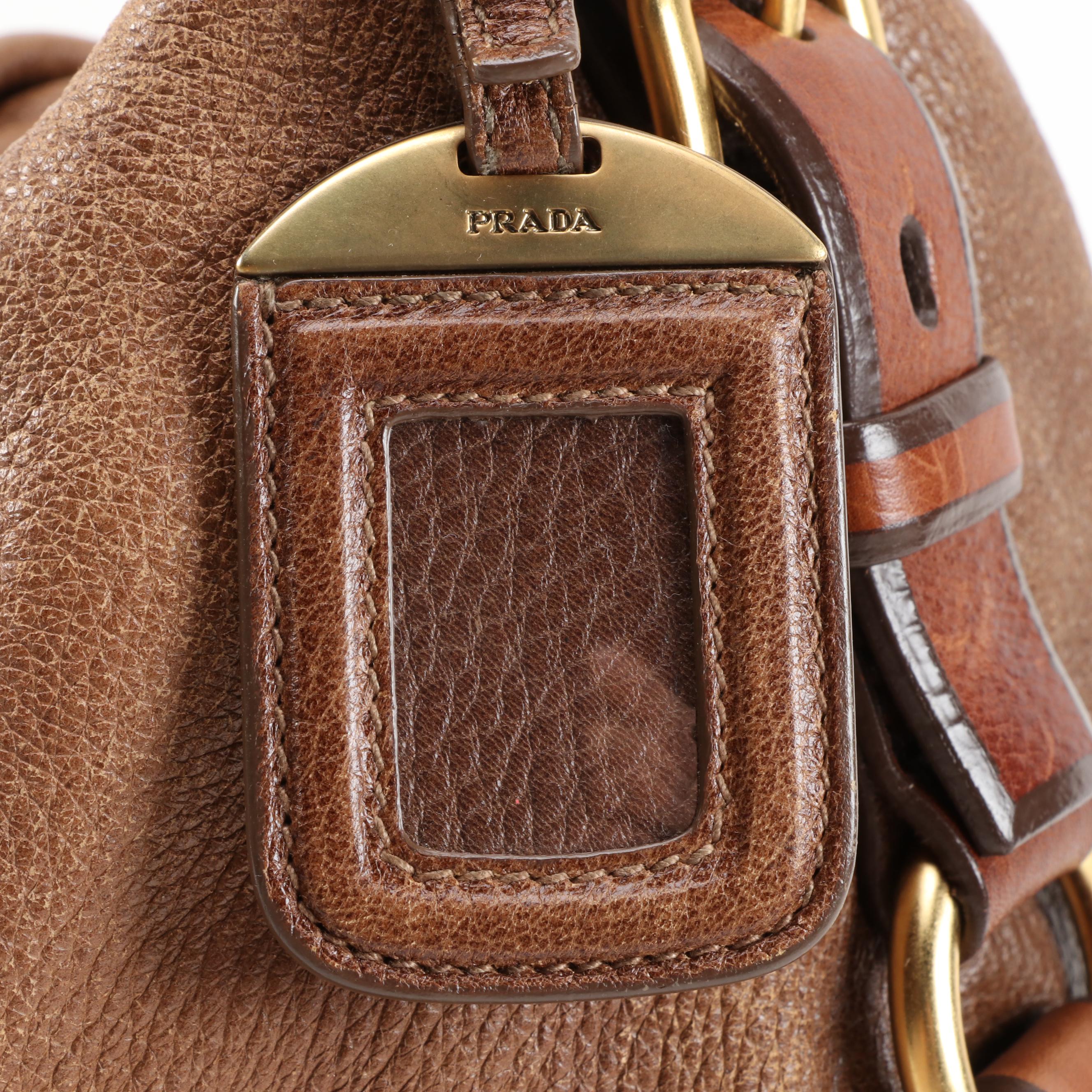 Prada Brown Ombré Deerskin Leather Hobo Bag