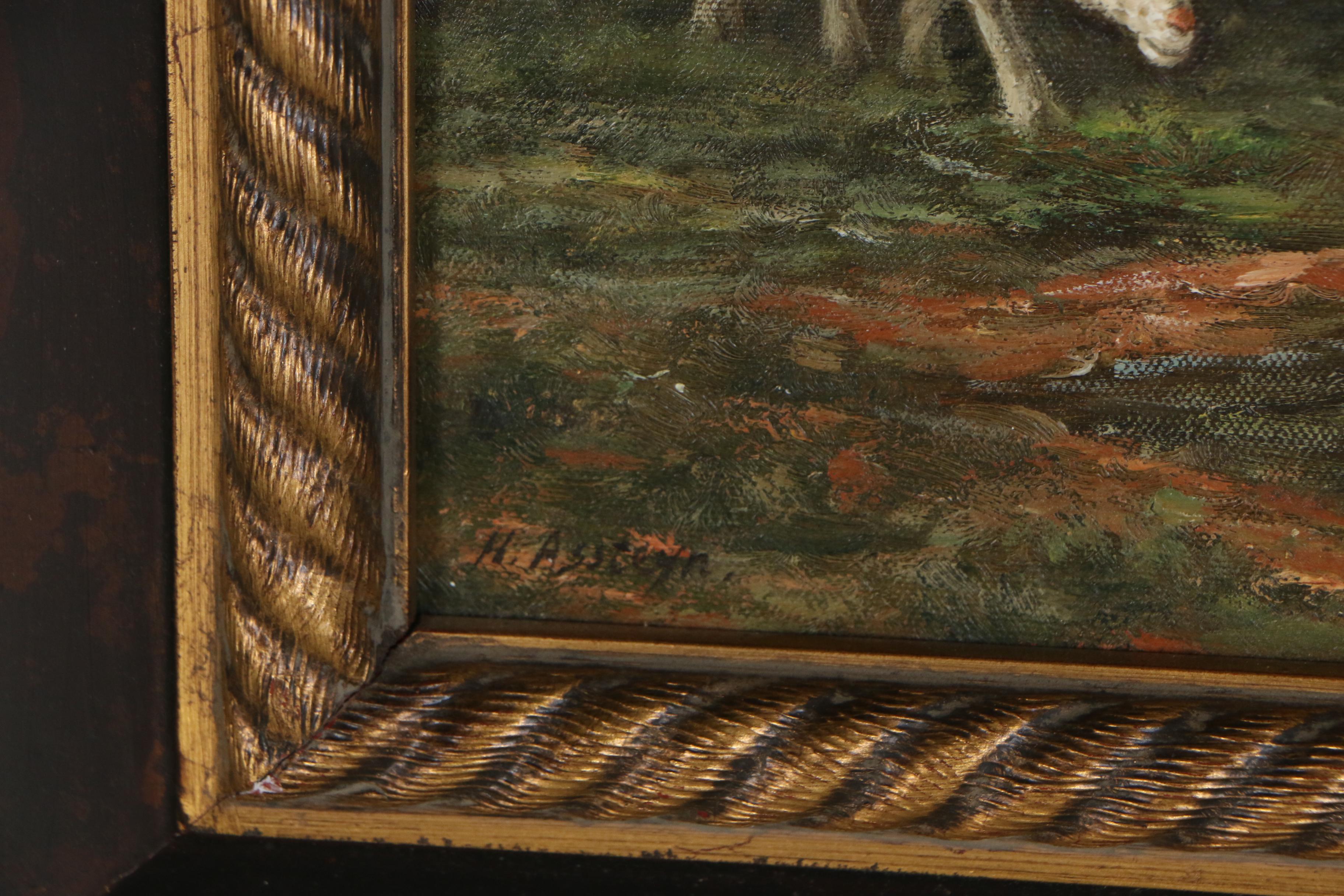 Landscape Oil Painting of Pastoral Scene with Sheep