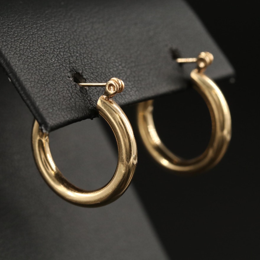 14K Tubular Hoop Earrings