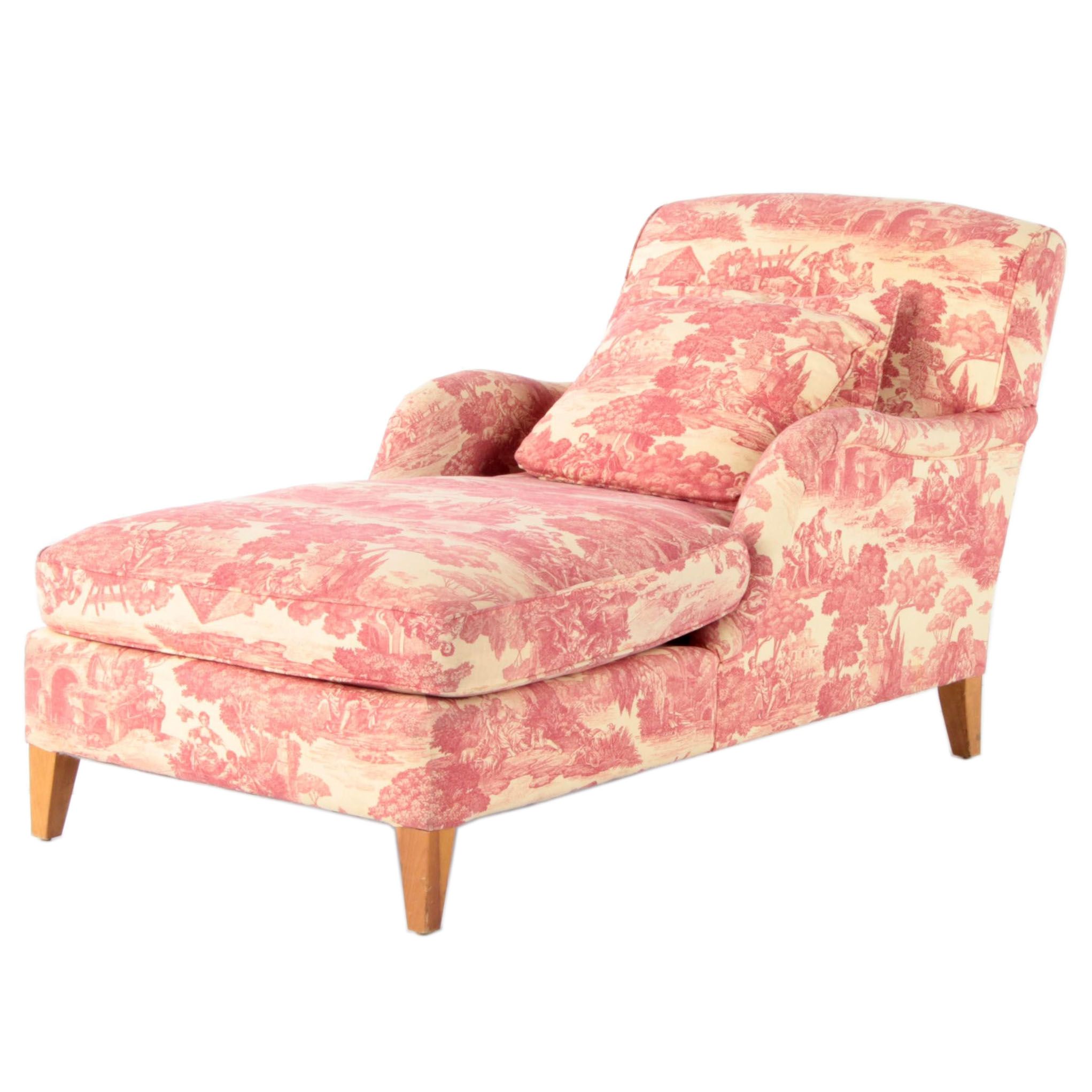 Paladin Industries Toile-Upholstered Chaise Lounge