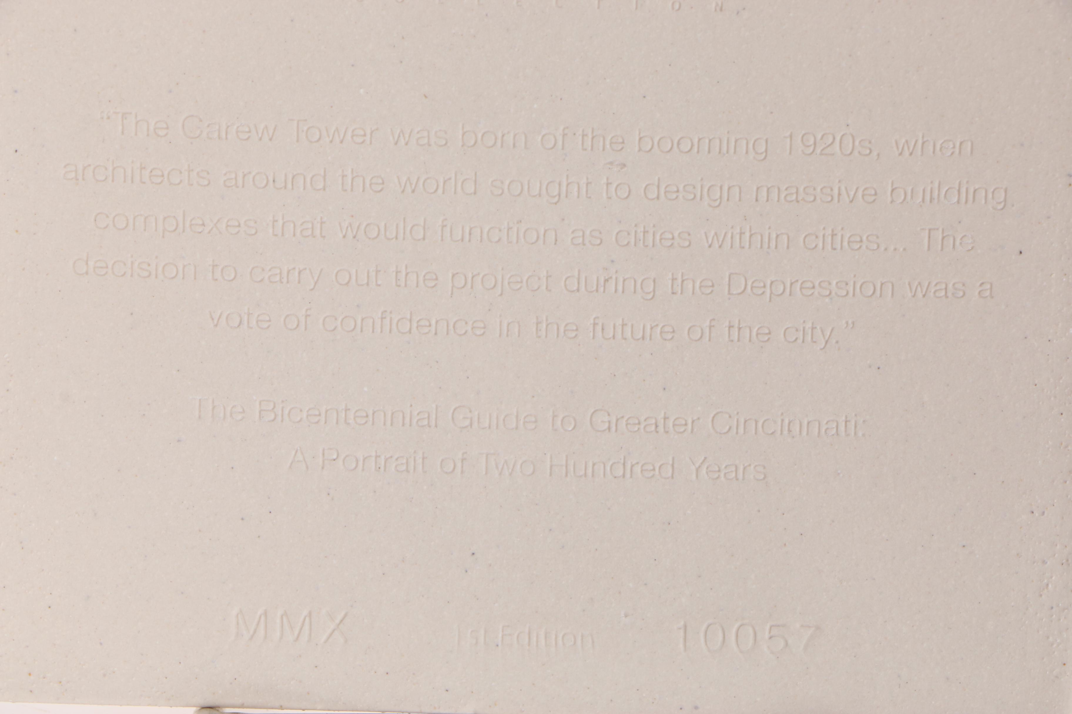 Rookwood Pottery "Carew Tower" City of Cincinnati Commemorative Ceramic Tile