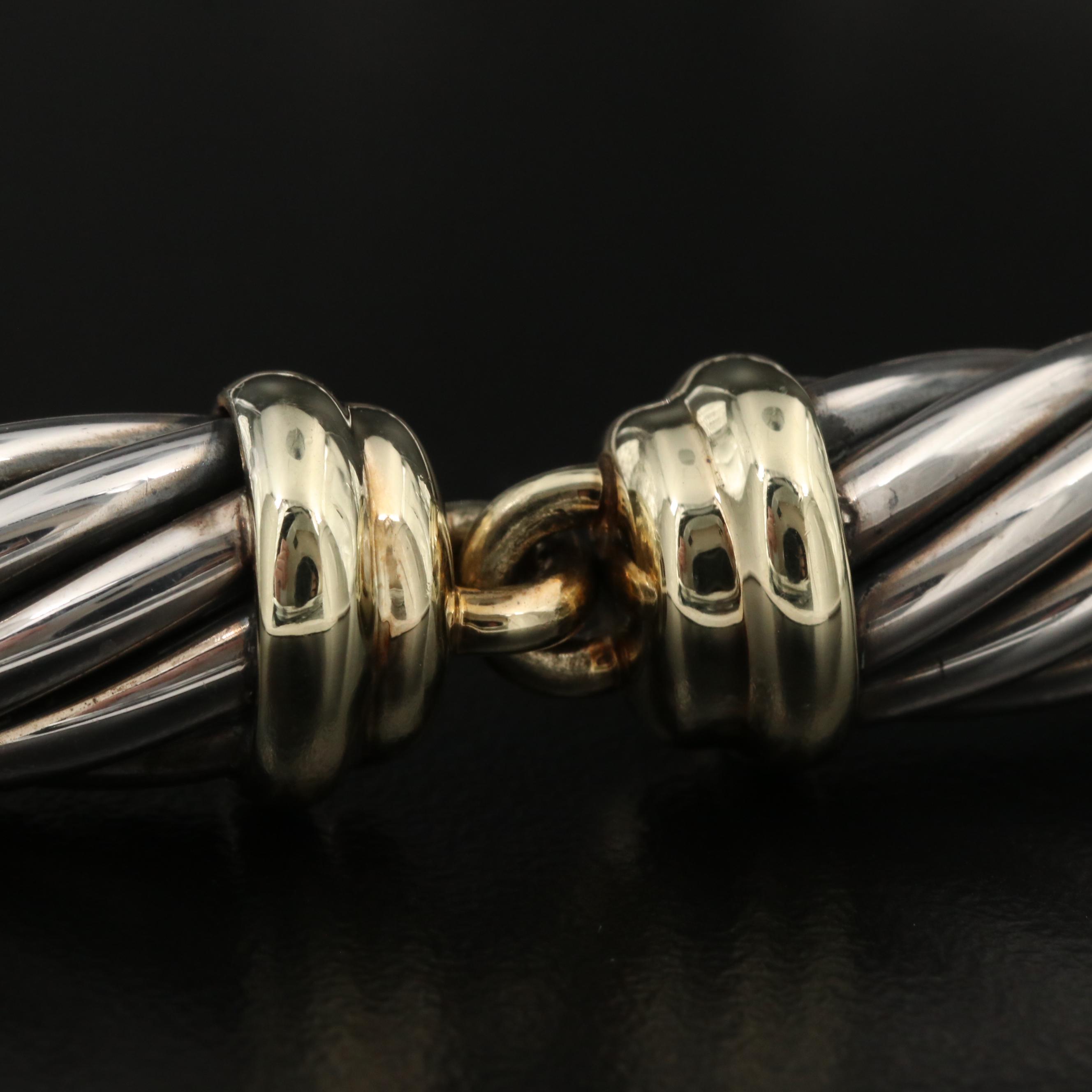 David Yurman "Classic Cable" Sterling Silver Necklace with 14K Accents