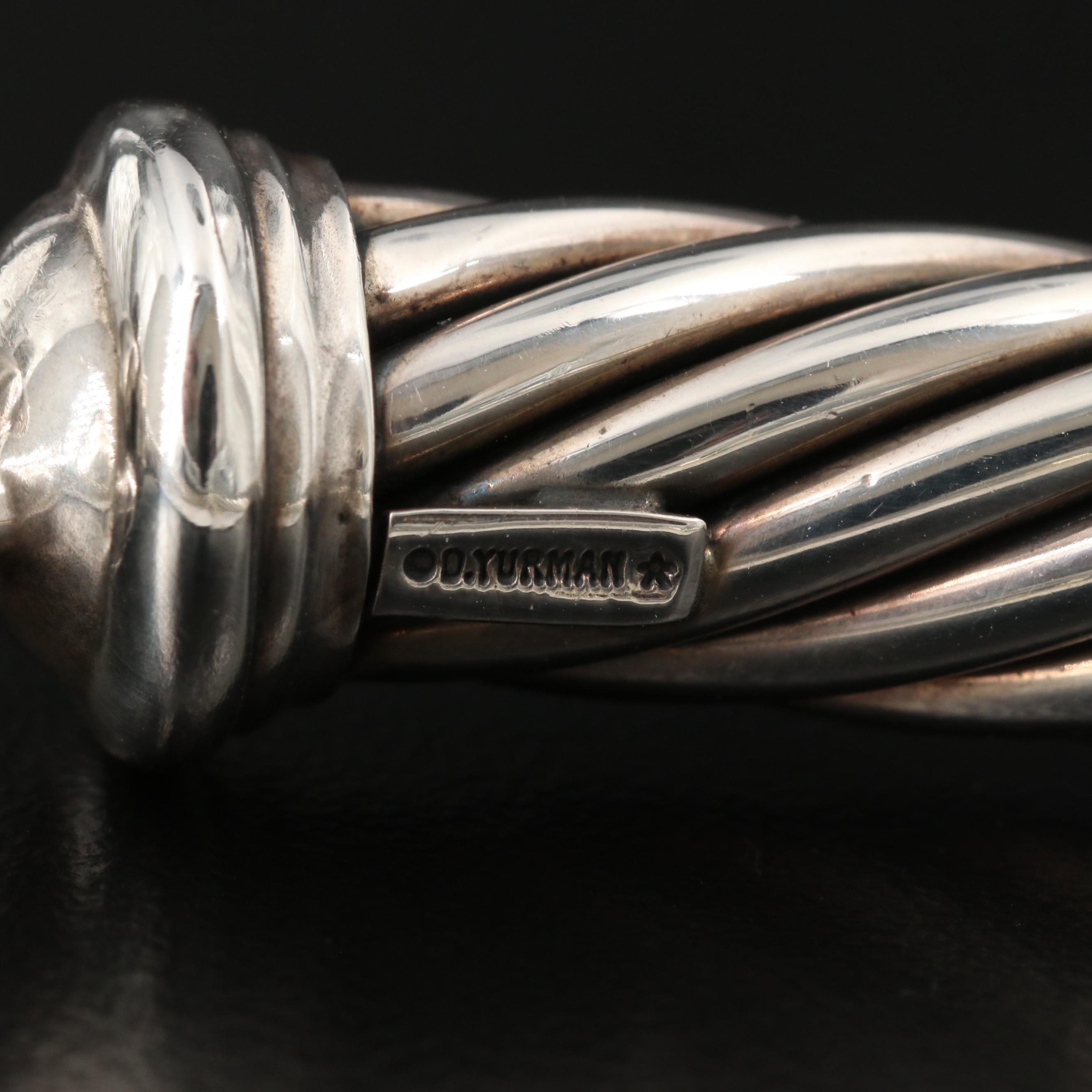 David Yurman "Classic Cable" Sterling Silver Necklace with 14K Accents