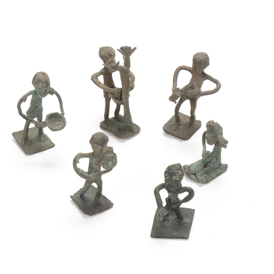 West African Metal Goldweights Depicting Everyday Life