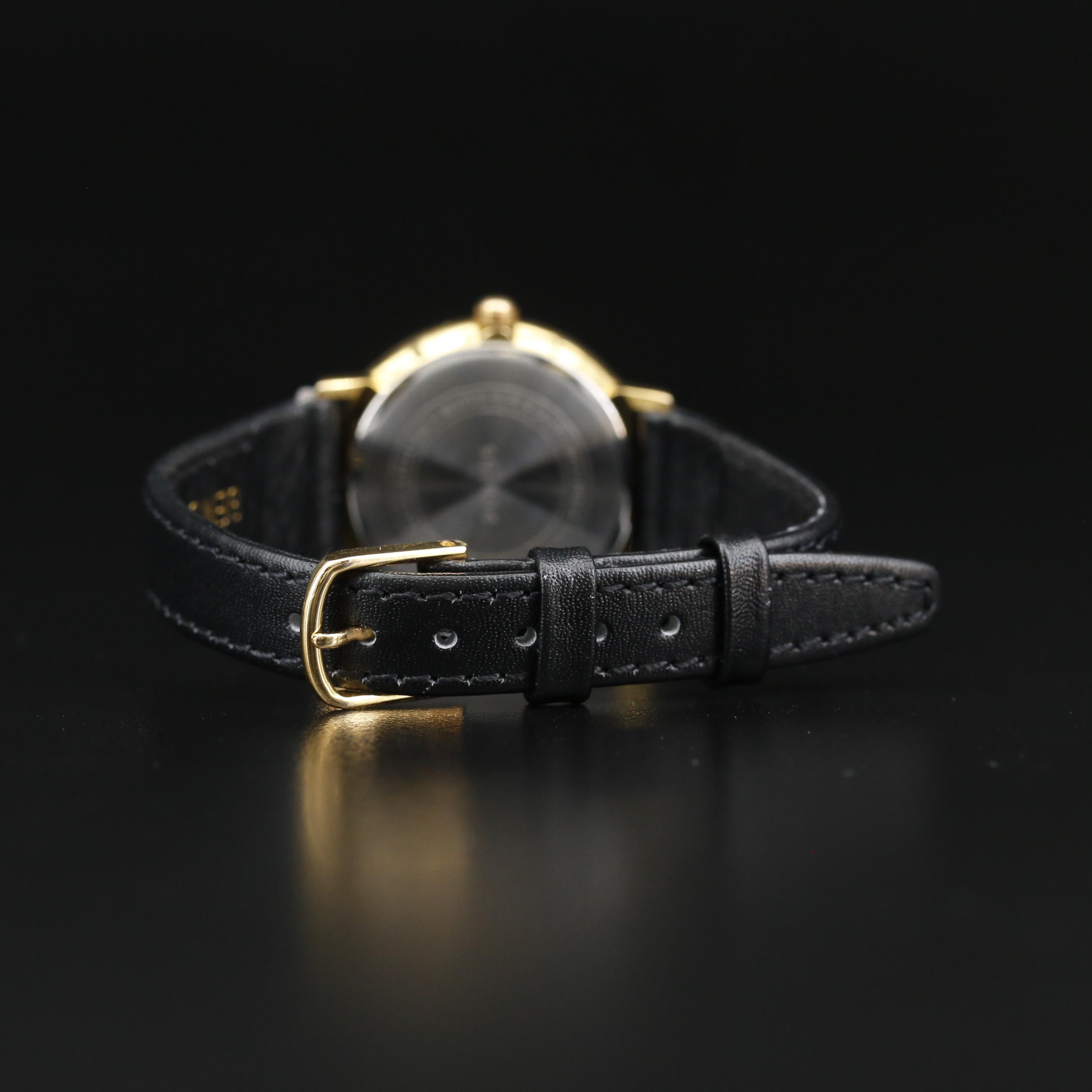 Exactly Swiss Moon Phase Gold Tone Quartz Watch